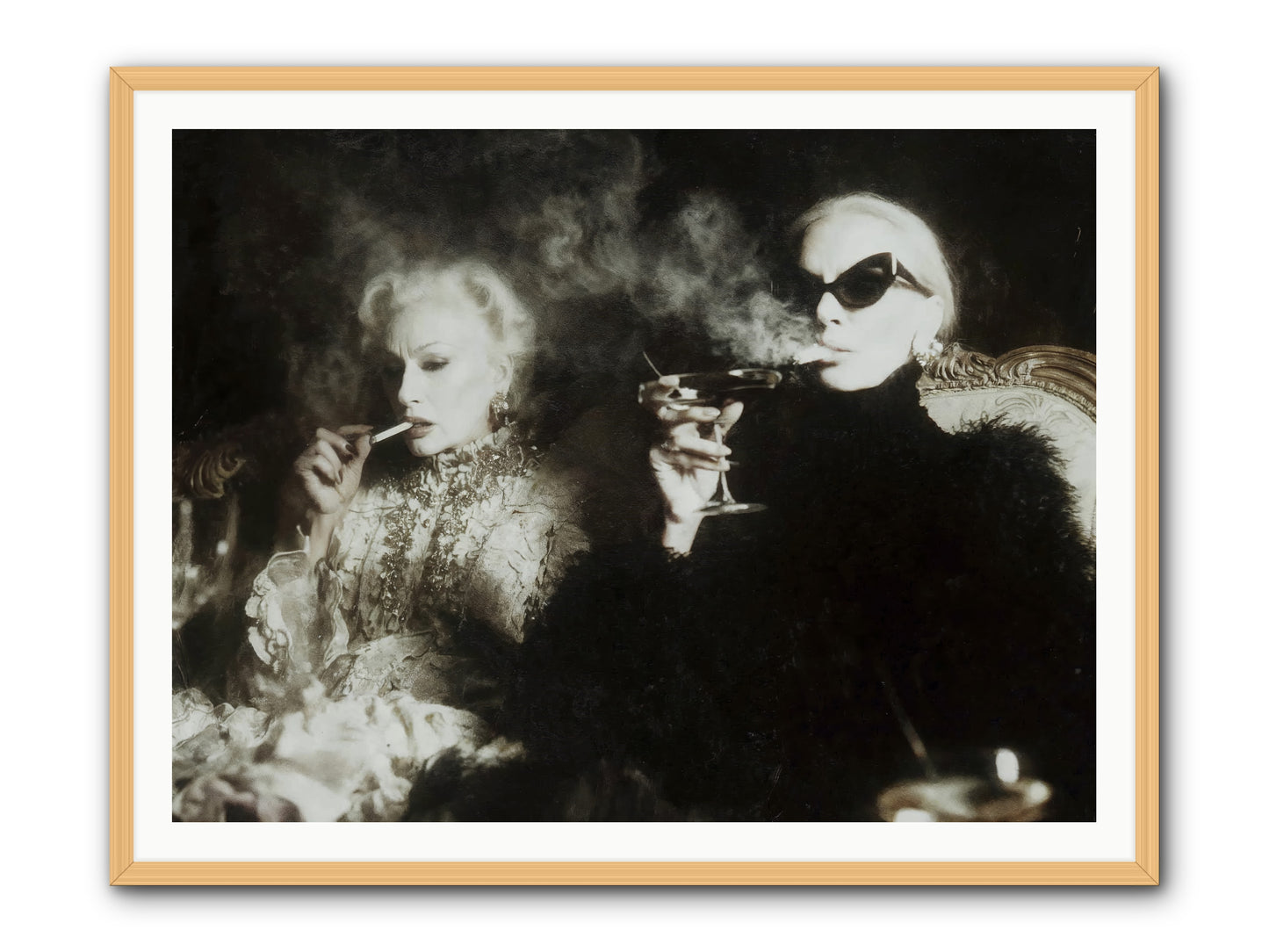 Smoke and Sequins -- Framed Print - Natural 48x36
