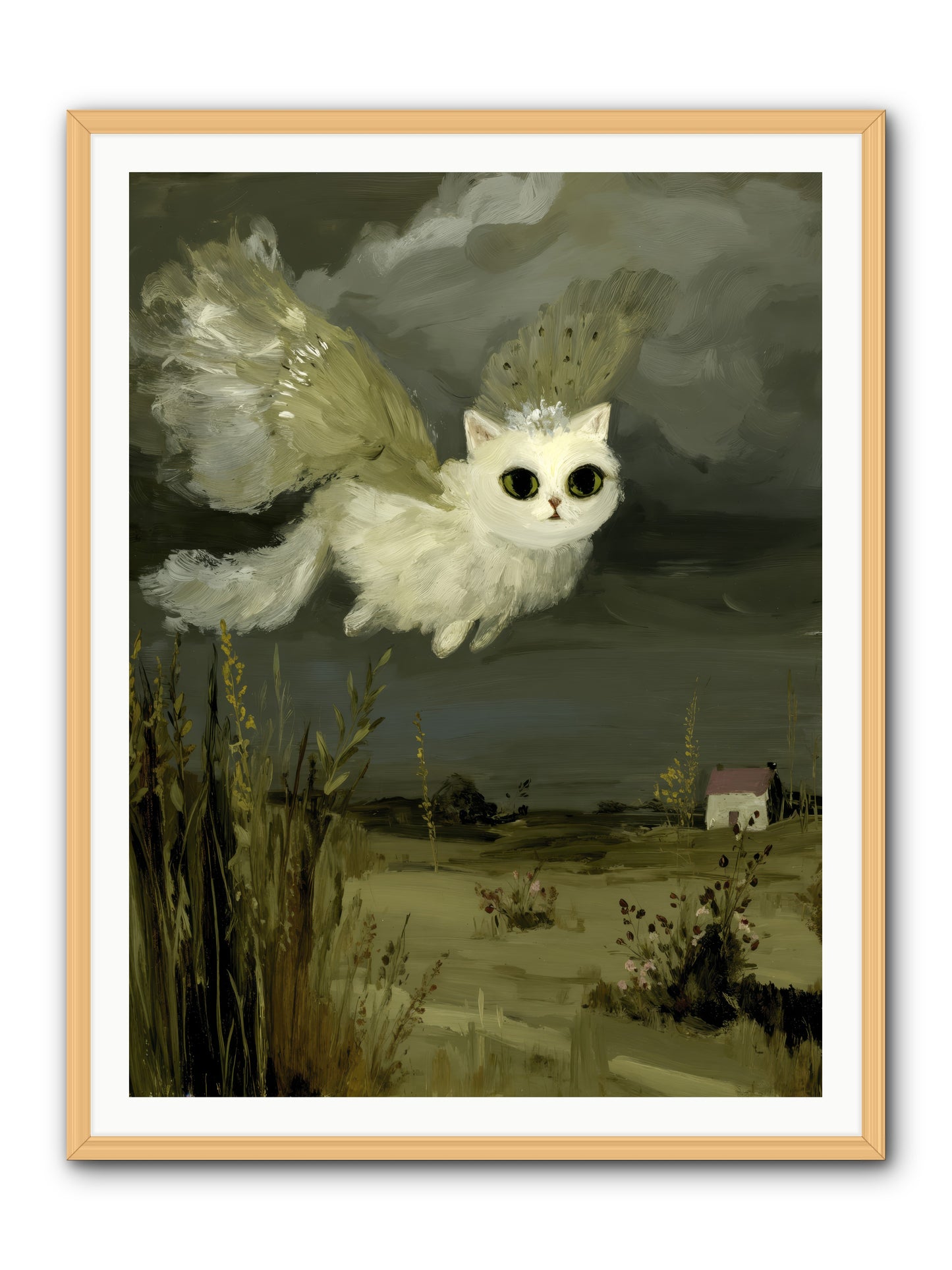 The Cat and the Canary’s Ballad -- Framed Print - Natural 36x48