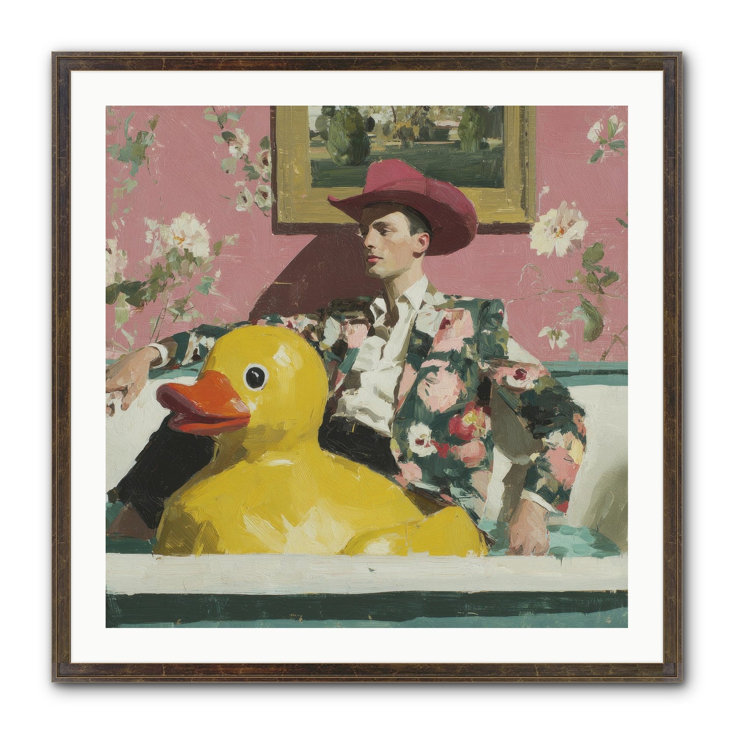 A Postcard From August Framed Print - Slimwoods Black/Gold 30x30