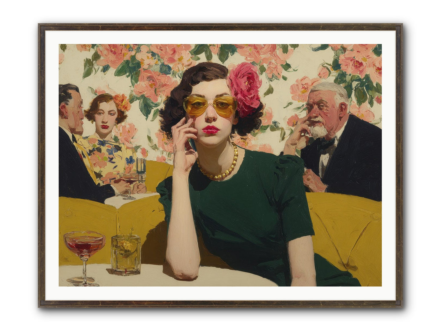Appearing Interested Framed Print - Slimwoods Black/Gold 48x36