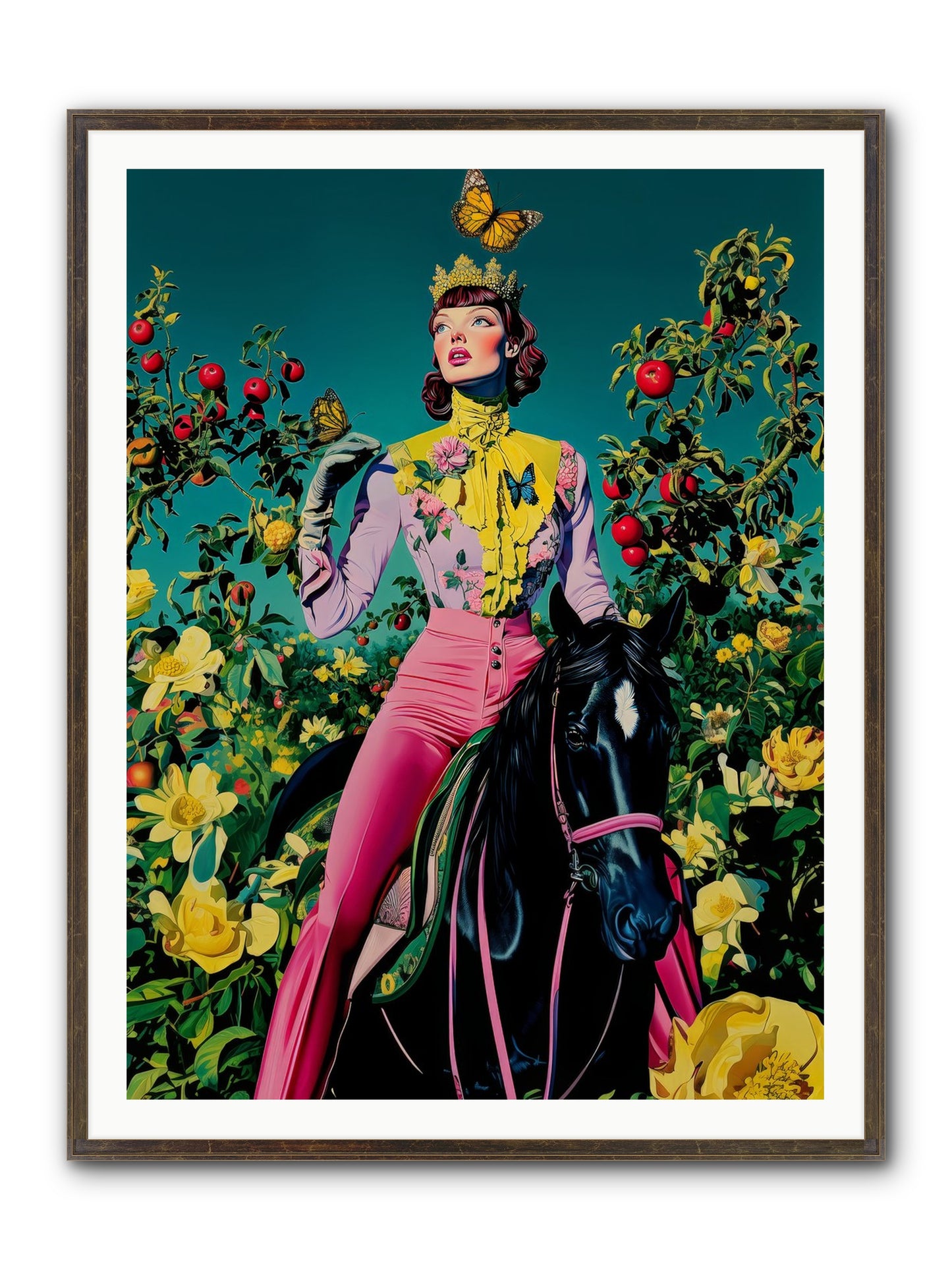 Apple Queen's Butterfly Ball Framed Print - Slimwoods Black/Gold 36x48