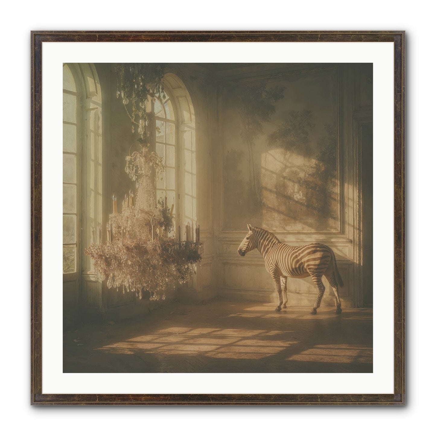 April In Amber Framed Print - Slimwoods Black/Gold 30x30