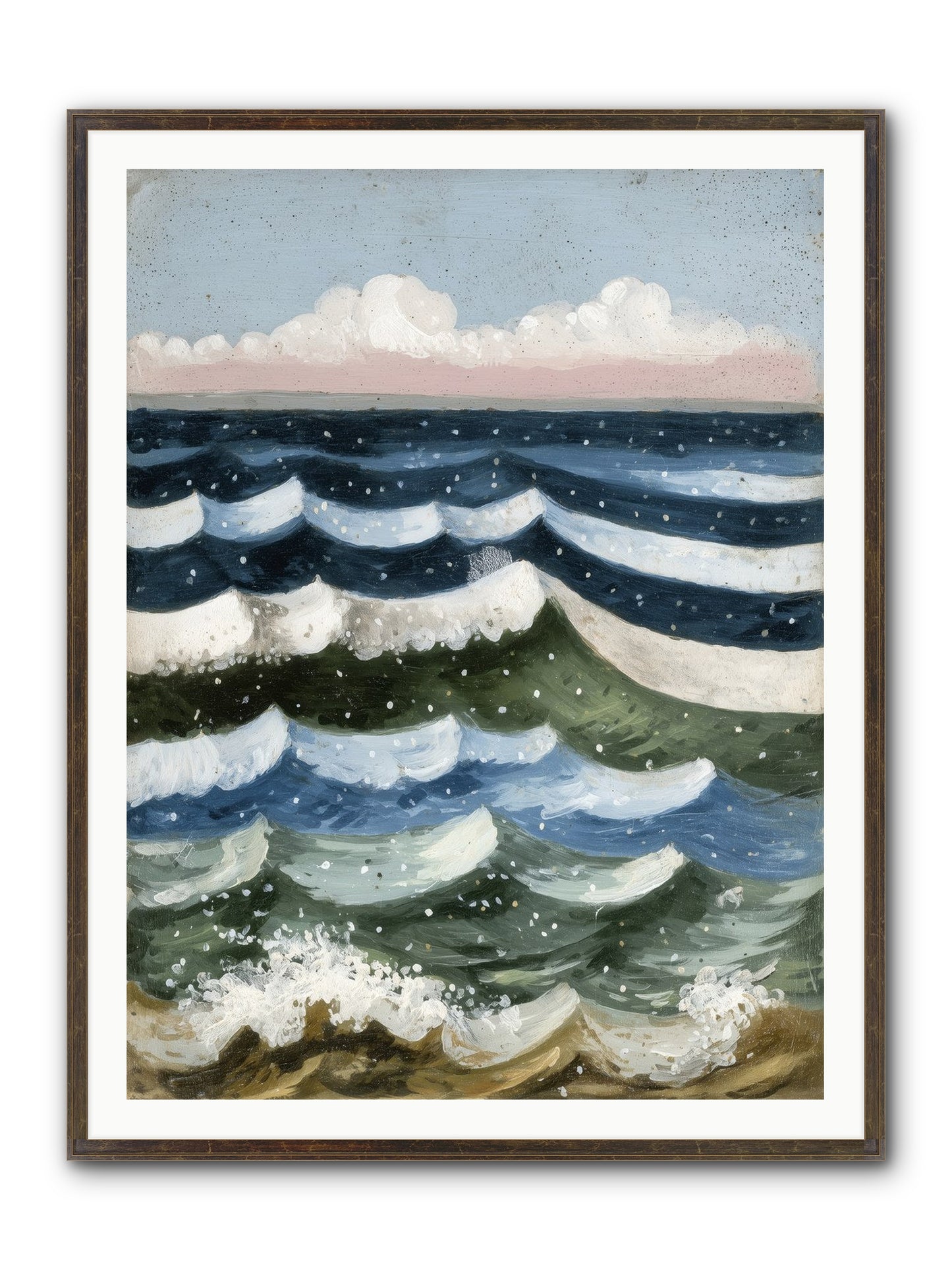 Aquatic Quilt Framed Print - Slimwoods Black/Gold 36x48