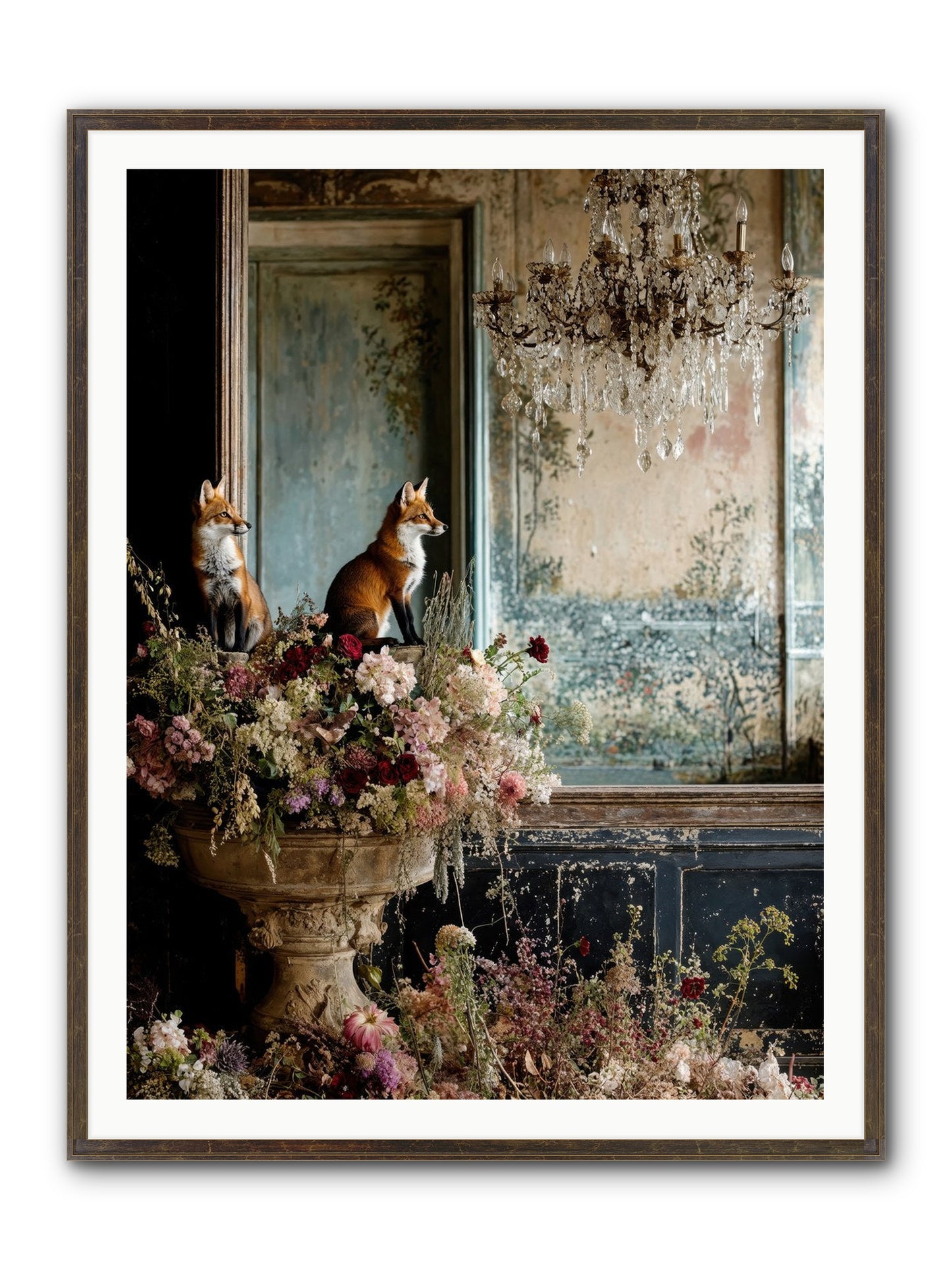 Baroque Wildlife Framed Print - Slimwoods Black/Gold 36x48
