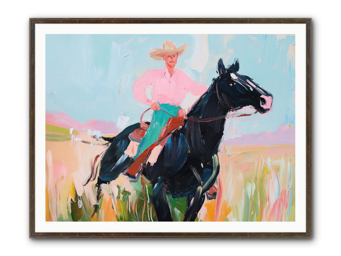 Barrel Racer's Dream Framed Print - Slimwoods Black/Gold 48x36