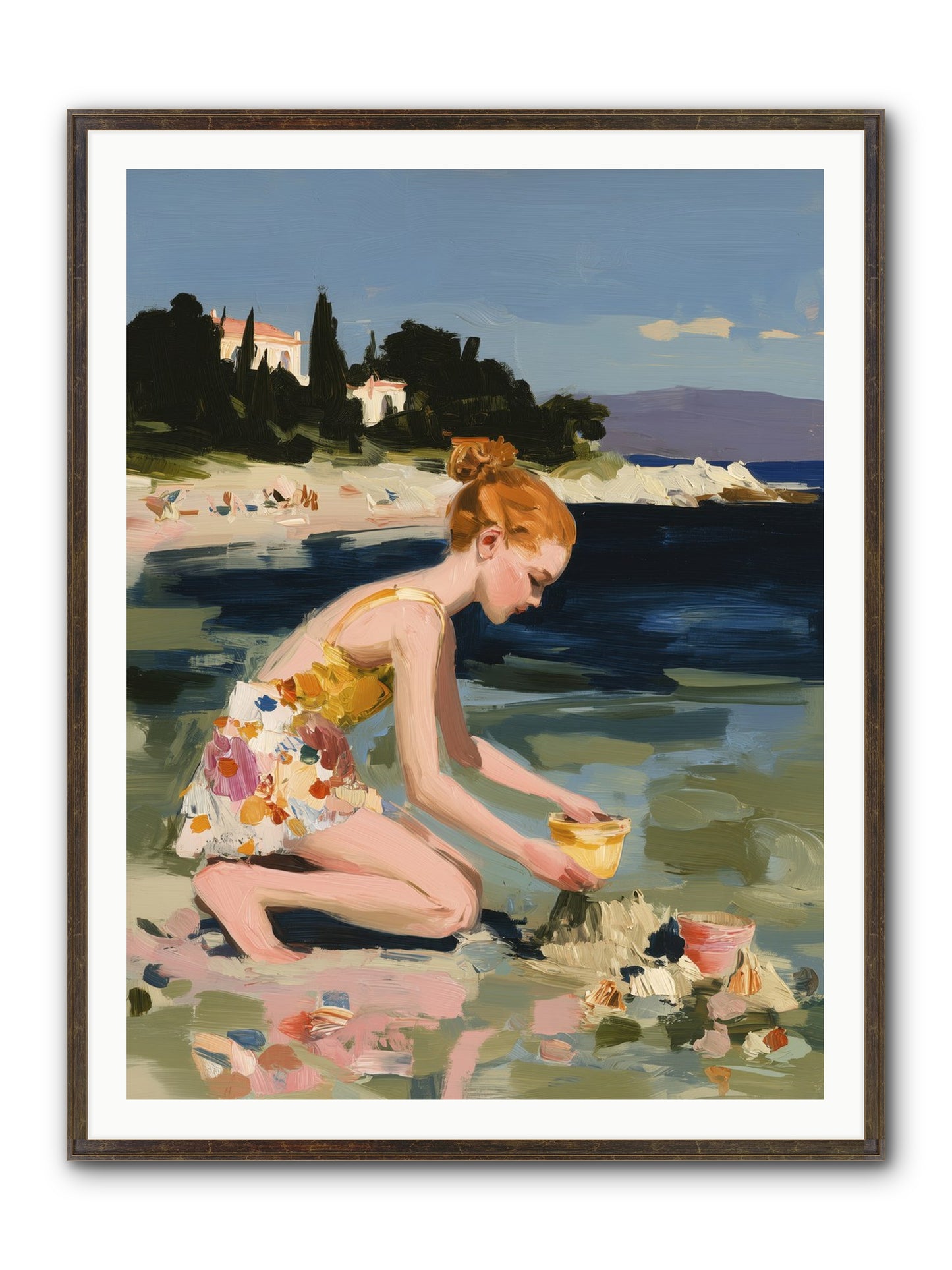 Beach Day Bliss Framed Print - Slimwoods Black/Gold 36x48