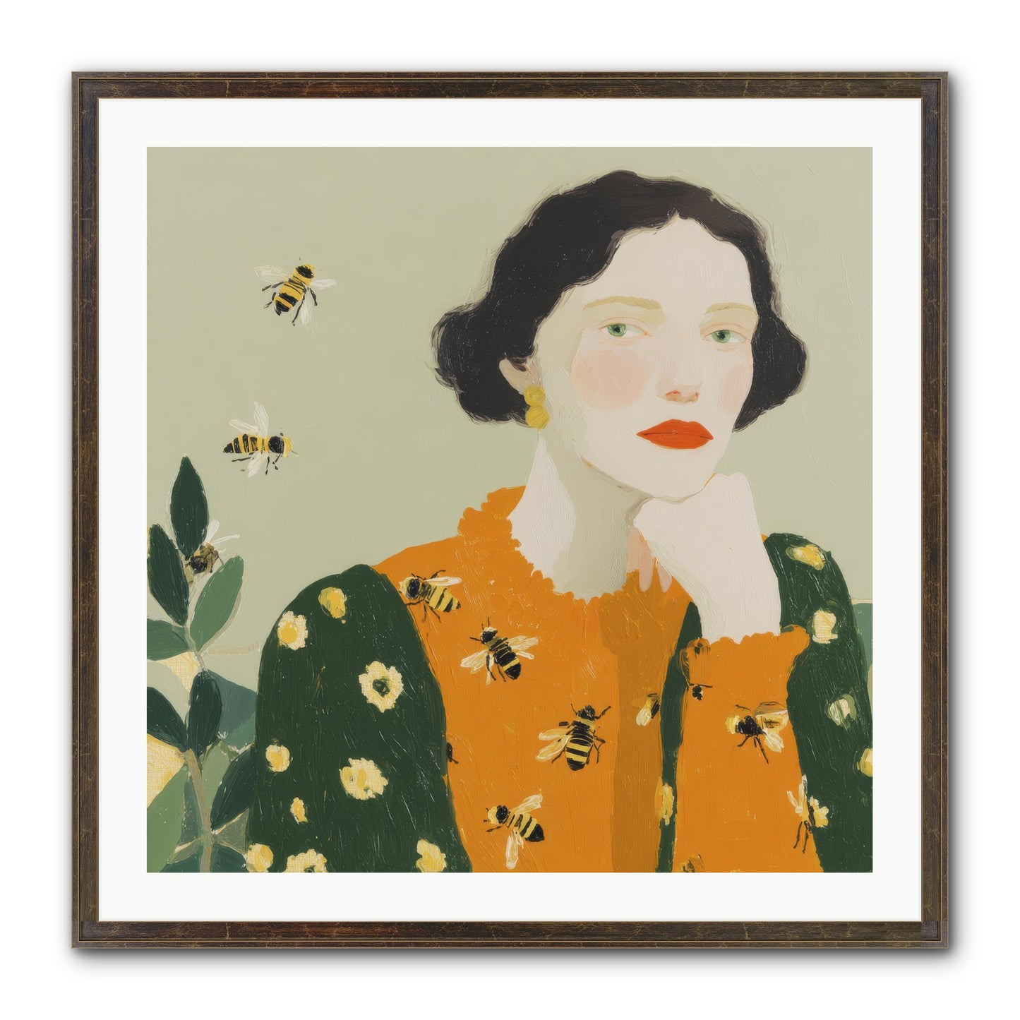 Beekeeper's Secret Joy Framed Print - Slimwoods Black/Gold 30x30