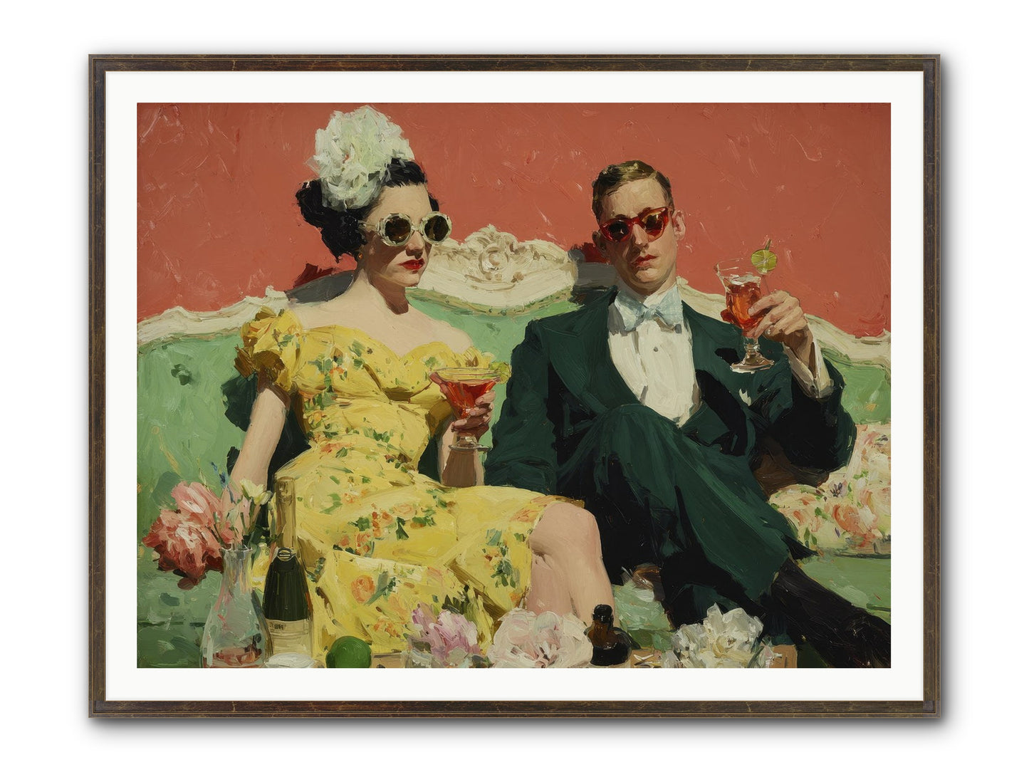 Best Company Framed Print - Slimwoods Black/Gold 48x36