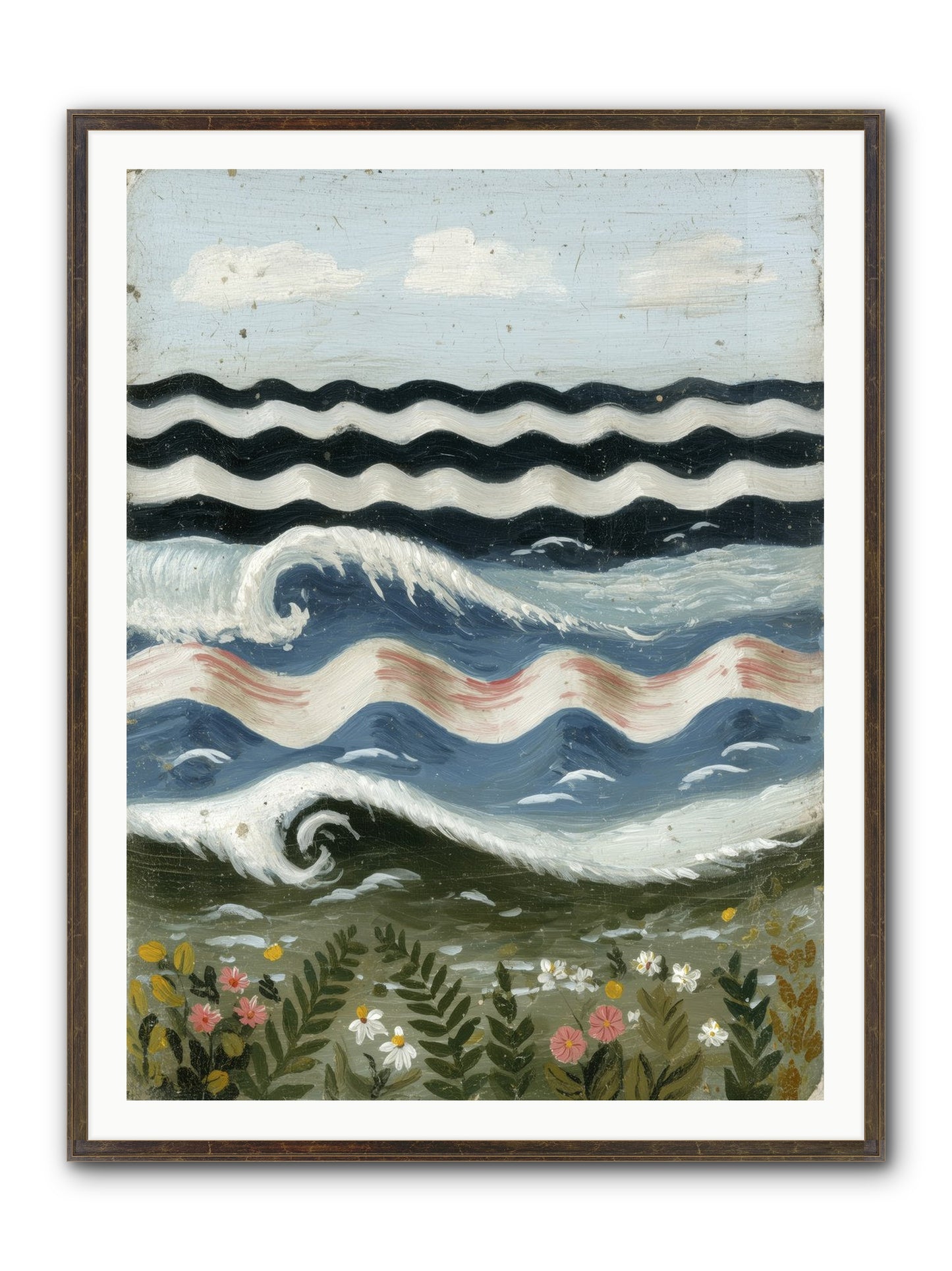 Bewitched Swells Framed Print - Slimwoods Black/Gold 36x48