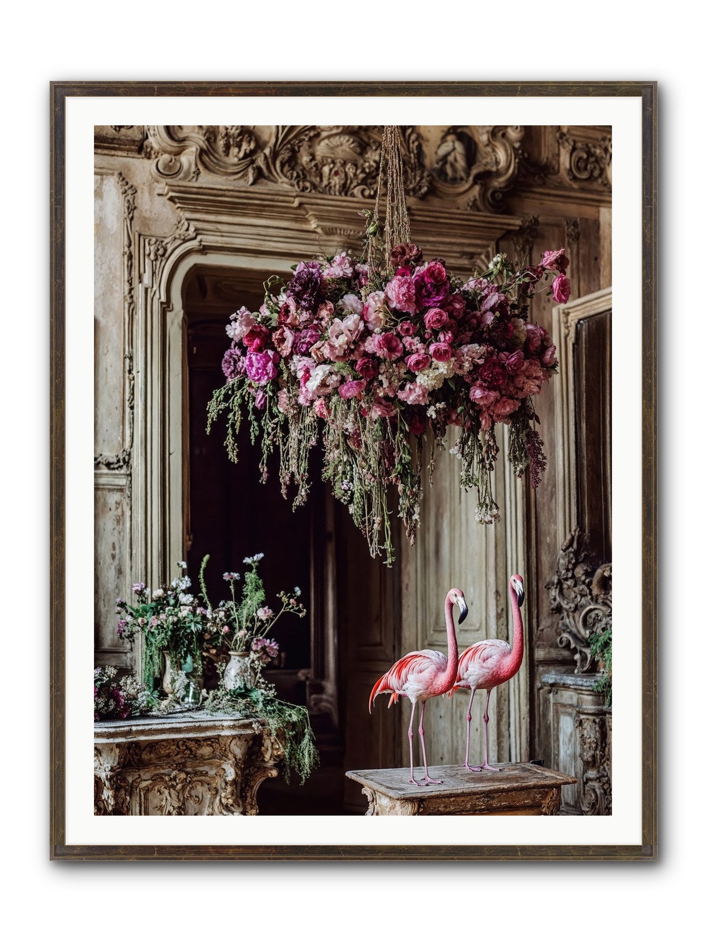 Blush Hour Sentinels Framed Print - Slimwoods Black/Gold 36x48