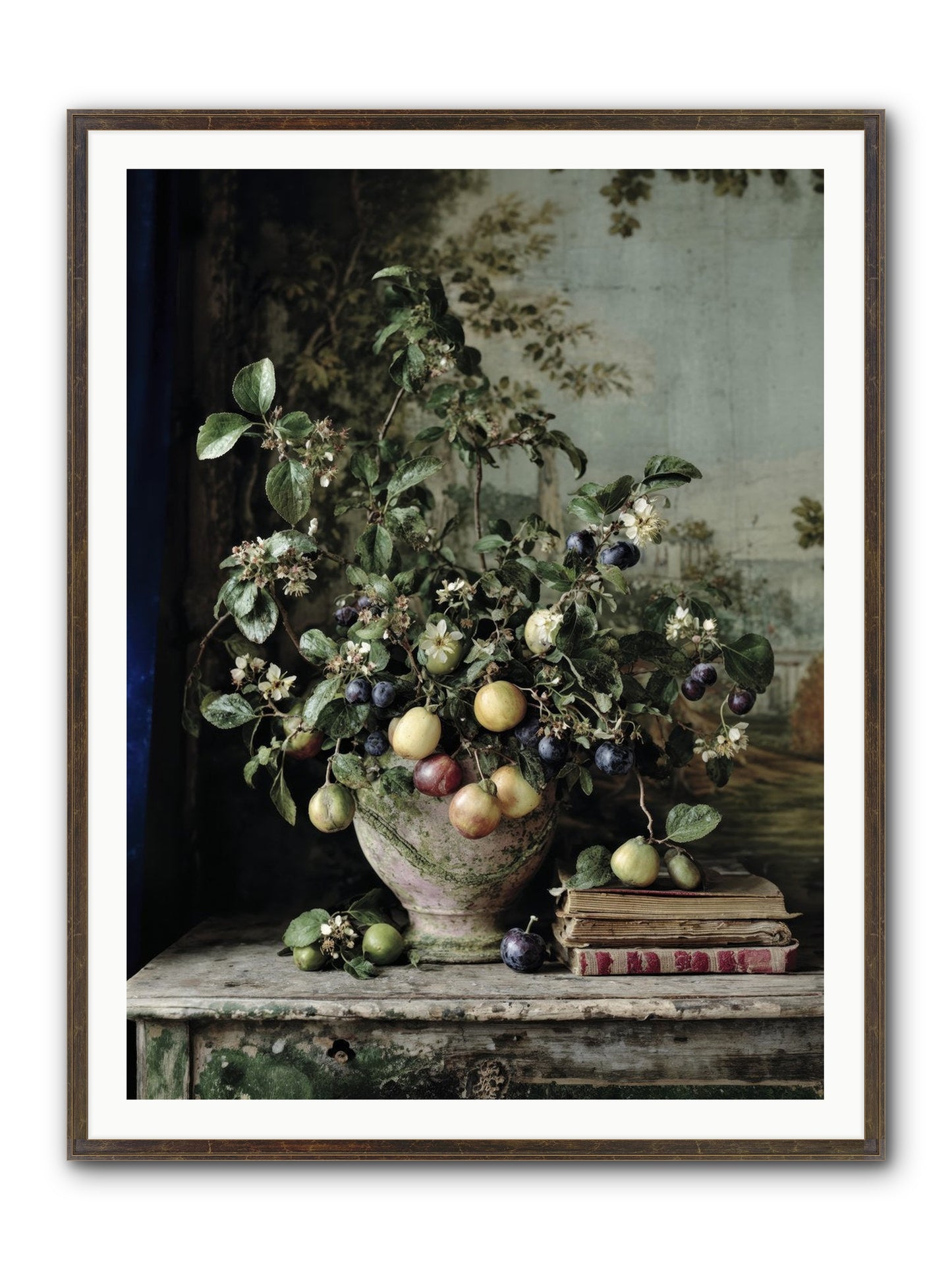 Cadence Framed Print - Slimwoods Black/Gold 36x48