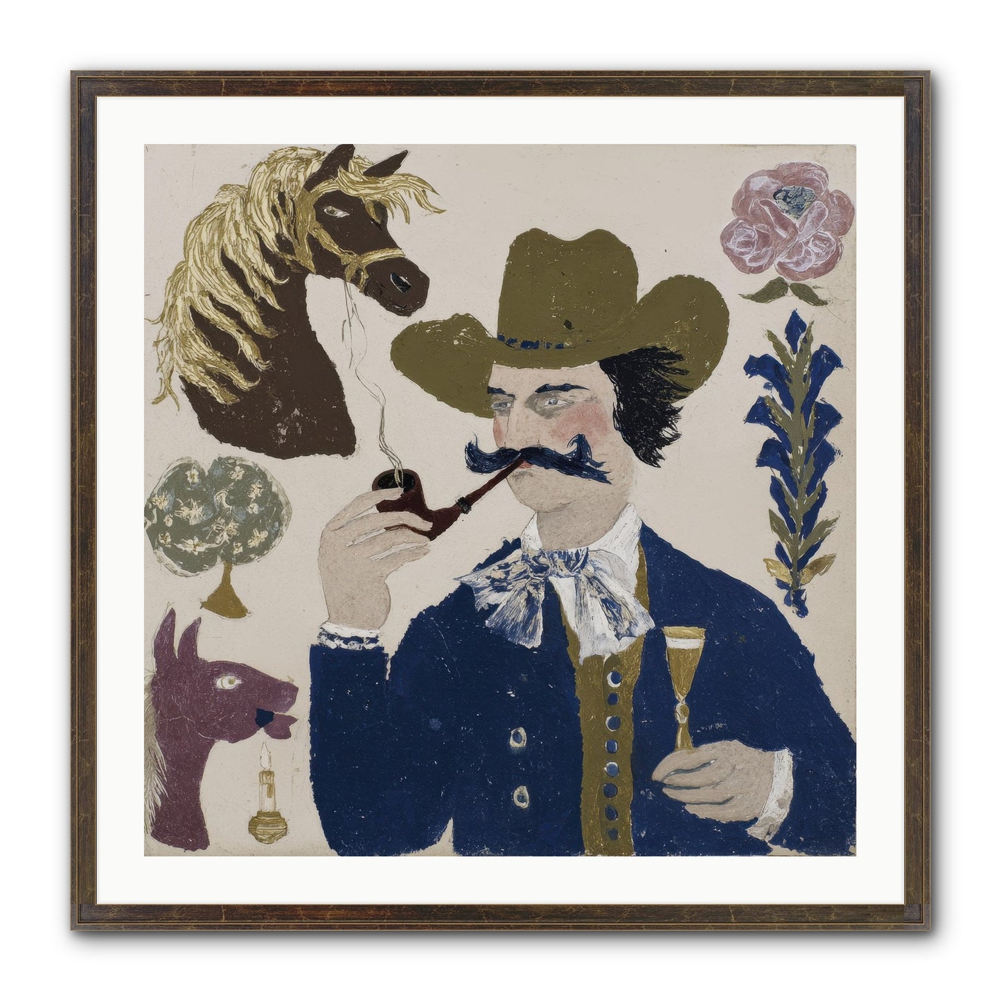 Champagne Before Noon Framed Print - Slimwoods Black/Gold 30x30
