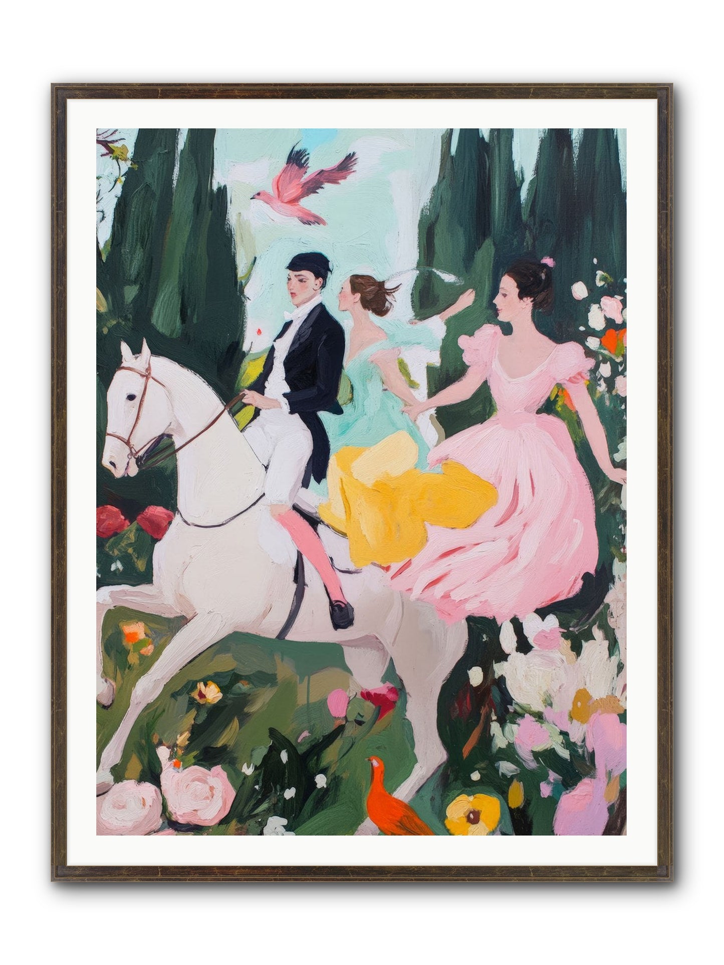 Chasing Wild Hedges No.1 Framed Print - Slimwoods Black/Gold 36x48