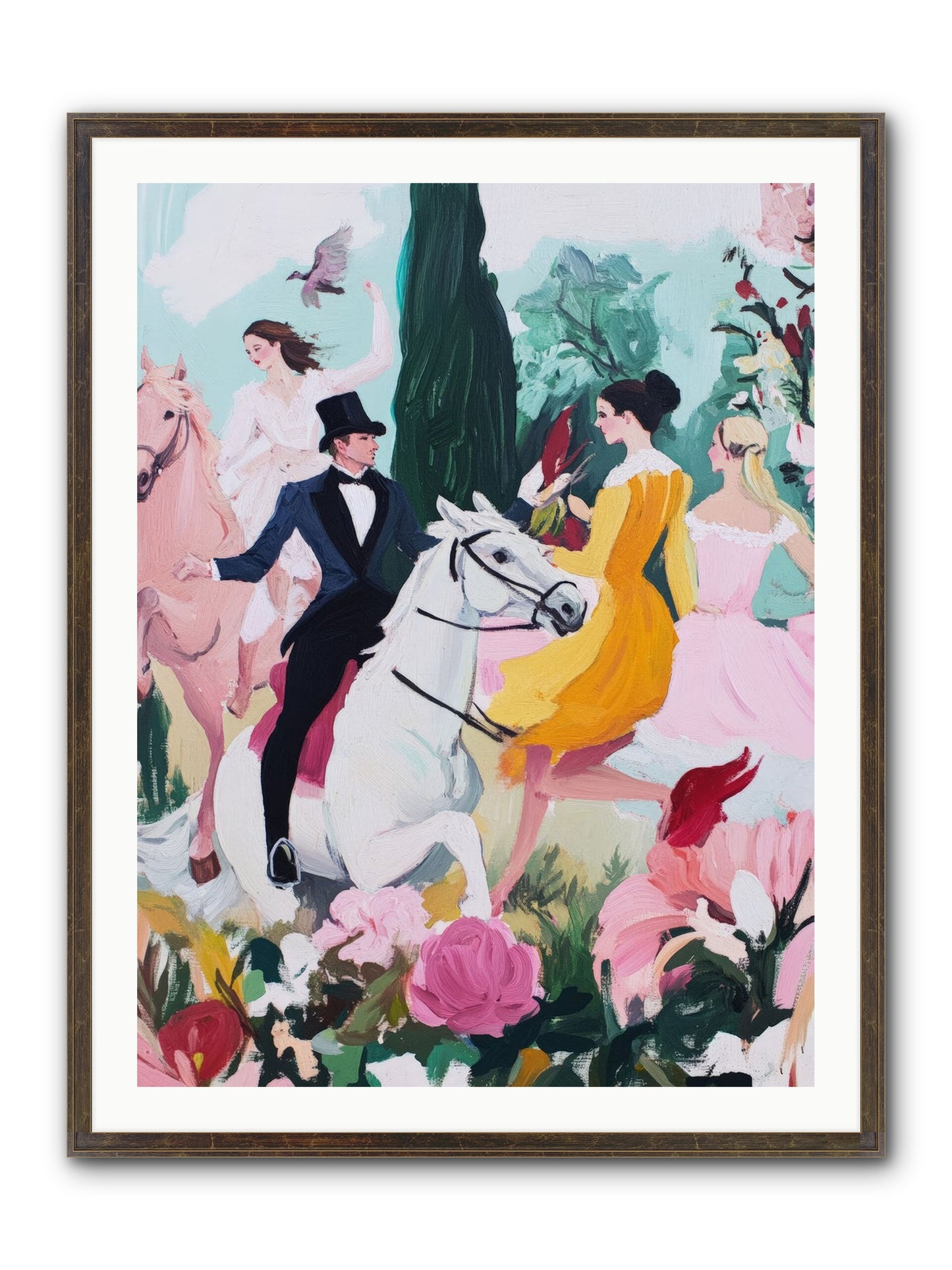 Chasing Wild Hedges No.2 Framed Print - Slimwoods Black/Gold 30x40