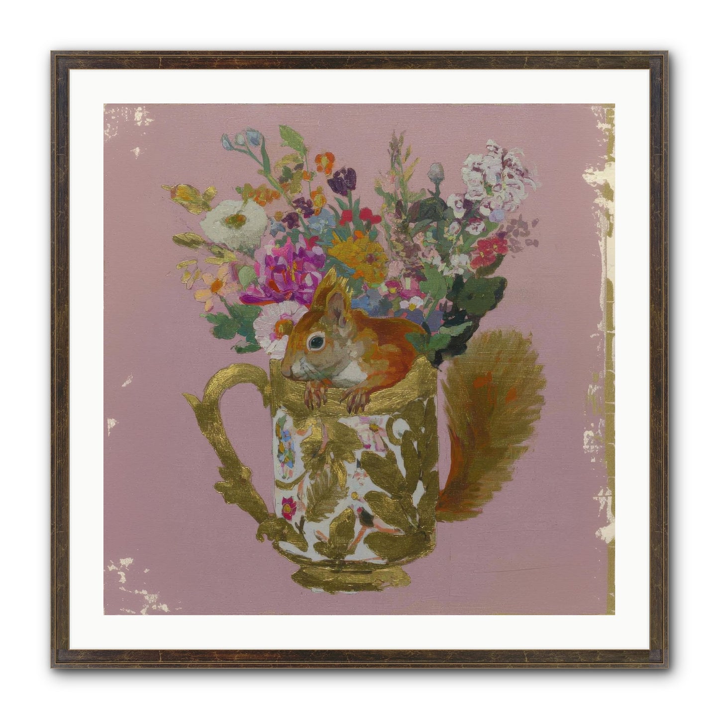 Confessions Of The Teacup Court Framed Print - Slimwoods Black/Gold 30x30