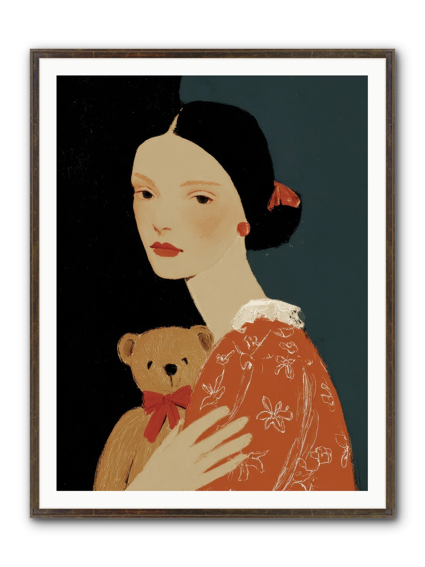 Echoes In The Hallway Framed Print - Slimwoods Black/Gold 36x48