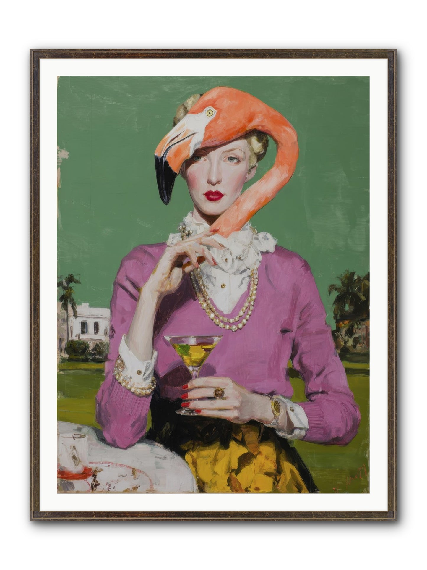 Evangeline & The Umbrella Club Framed Print - Slimwoods Black/Gold 36x48