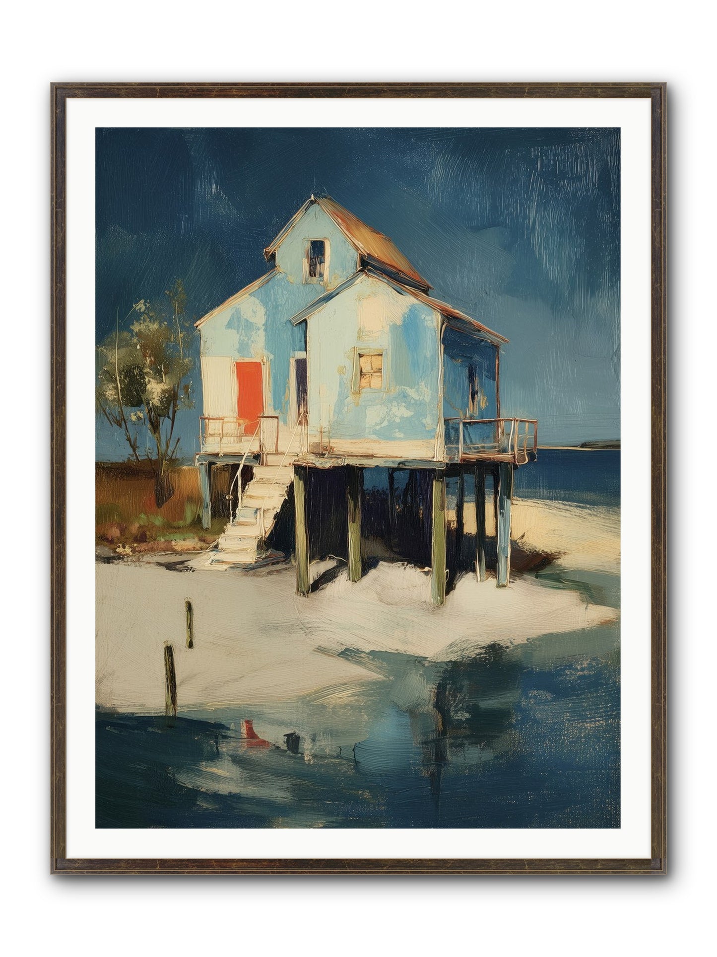 Hidden Perch Framed Print - Slimwoods Black/Gold 36x48