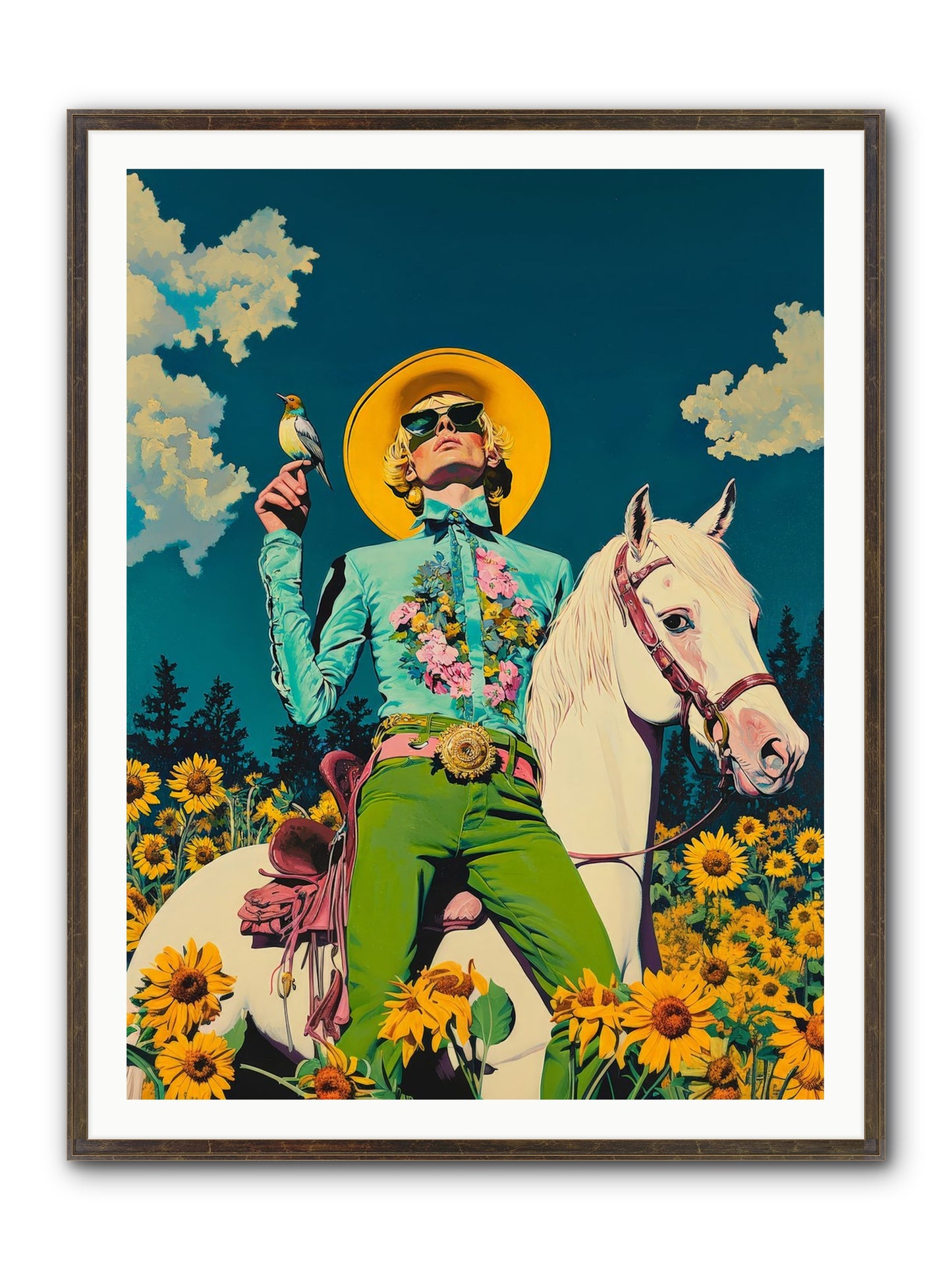 Honey-Dipped Desperado Framed Print - Slimwoods Black/Gold 36x48
