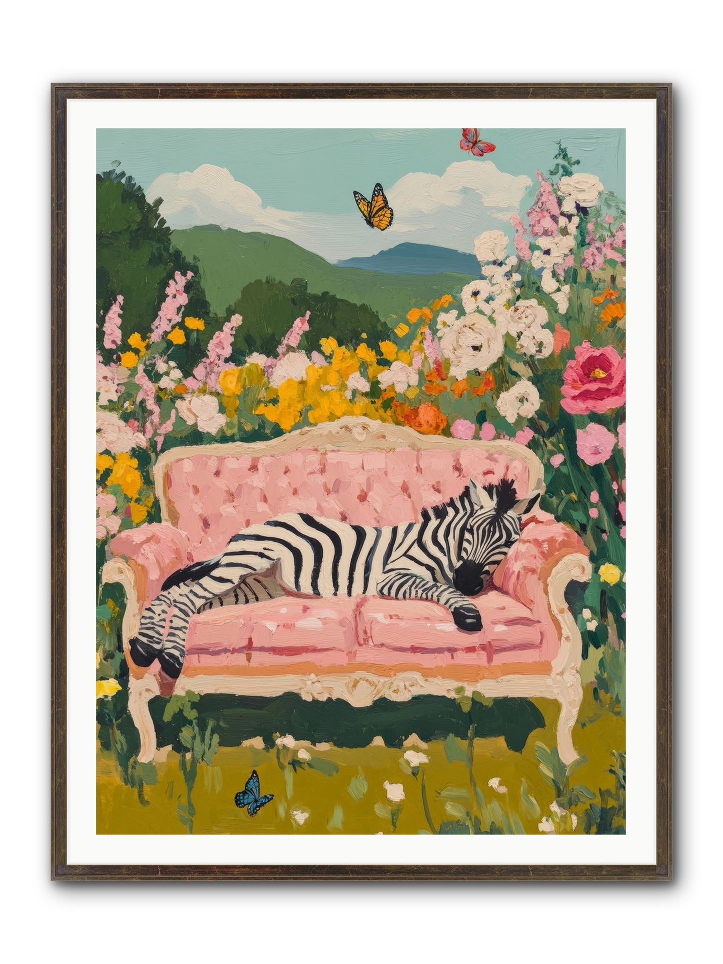 Lady Abington's Exotic Guest Framed Print - Slimwoods Black/Gold 36x48