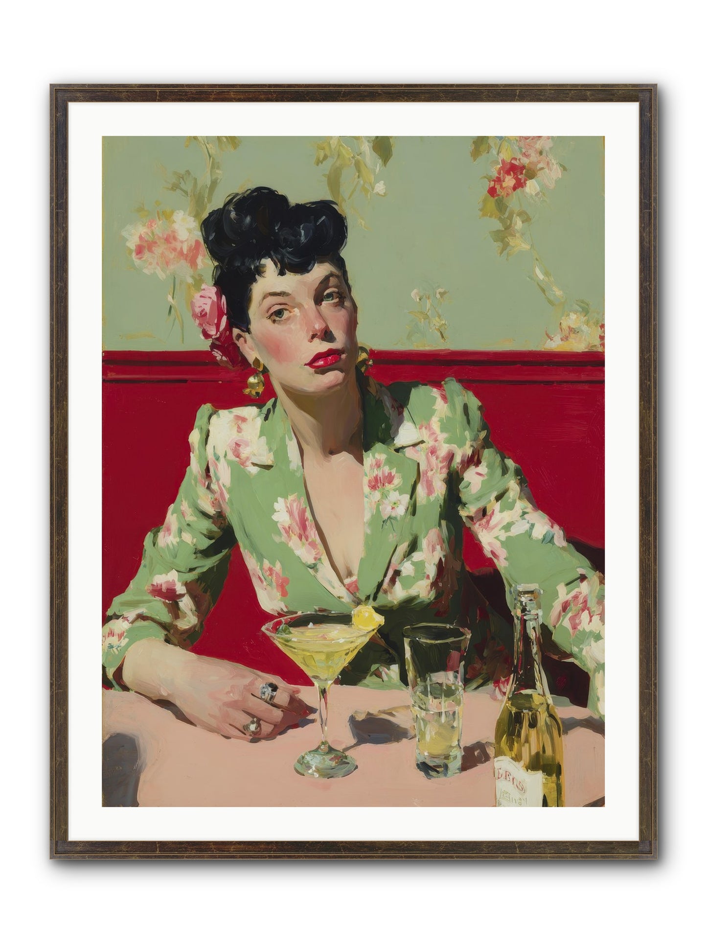 Lilies And Lipstick Framed Print - Slimwoods Black/Gold 30x40