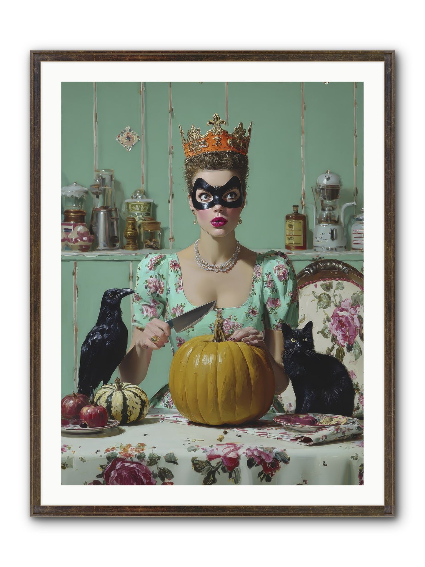 Midnight Cloak & Candles Framed Print - Slimwoods Black/Gold 30x40