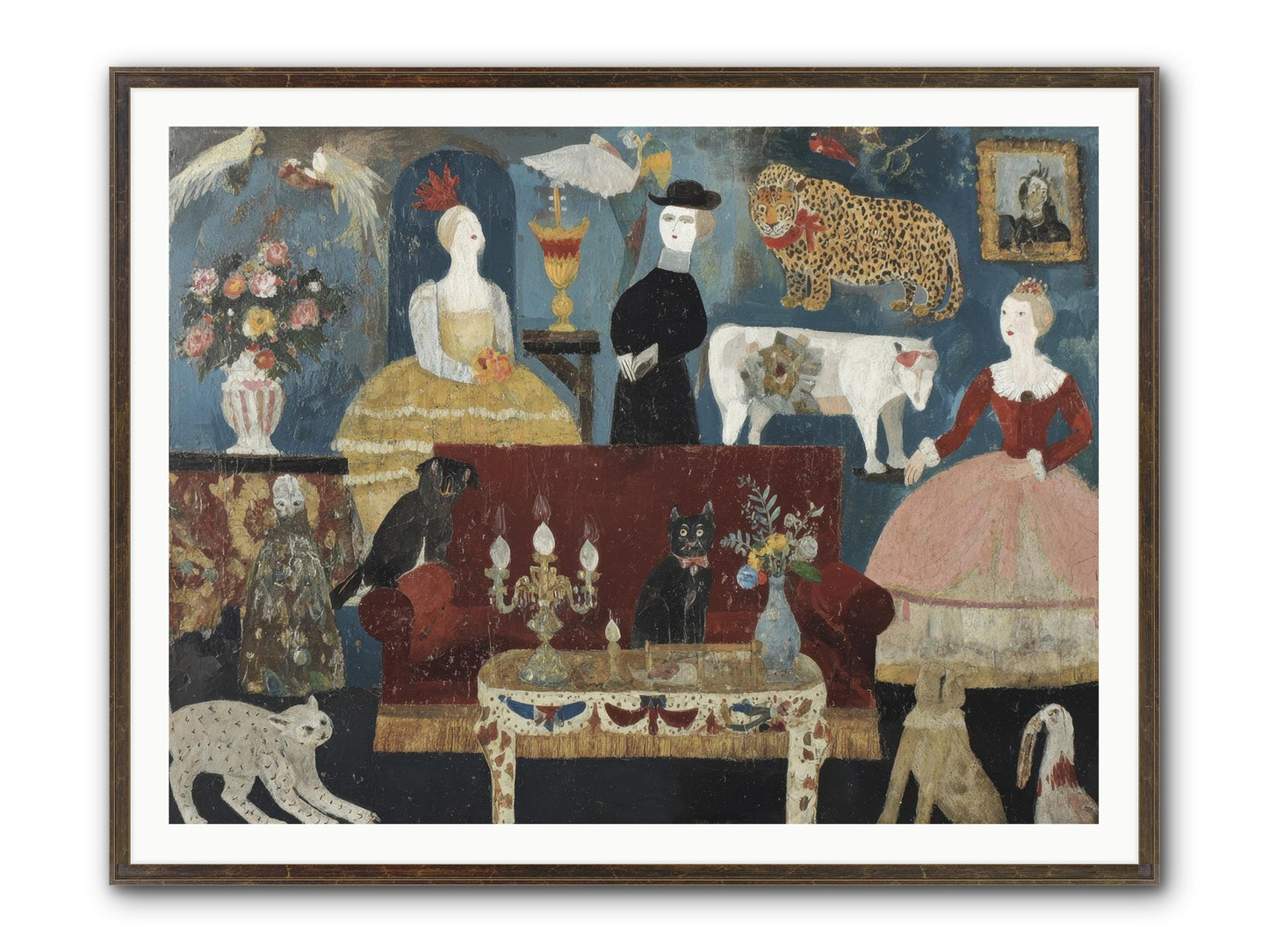 Mirth At Montpelier House Framed Print - Slimwoods Black/Gold 48x36