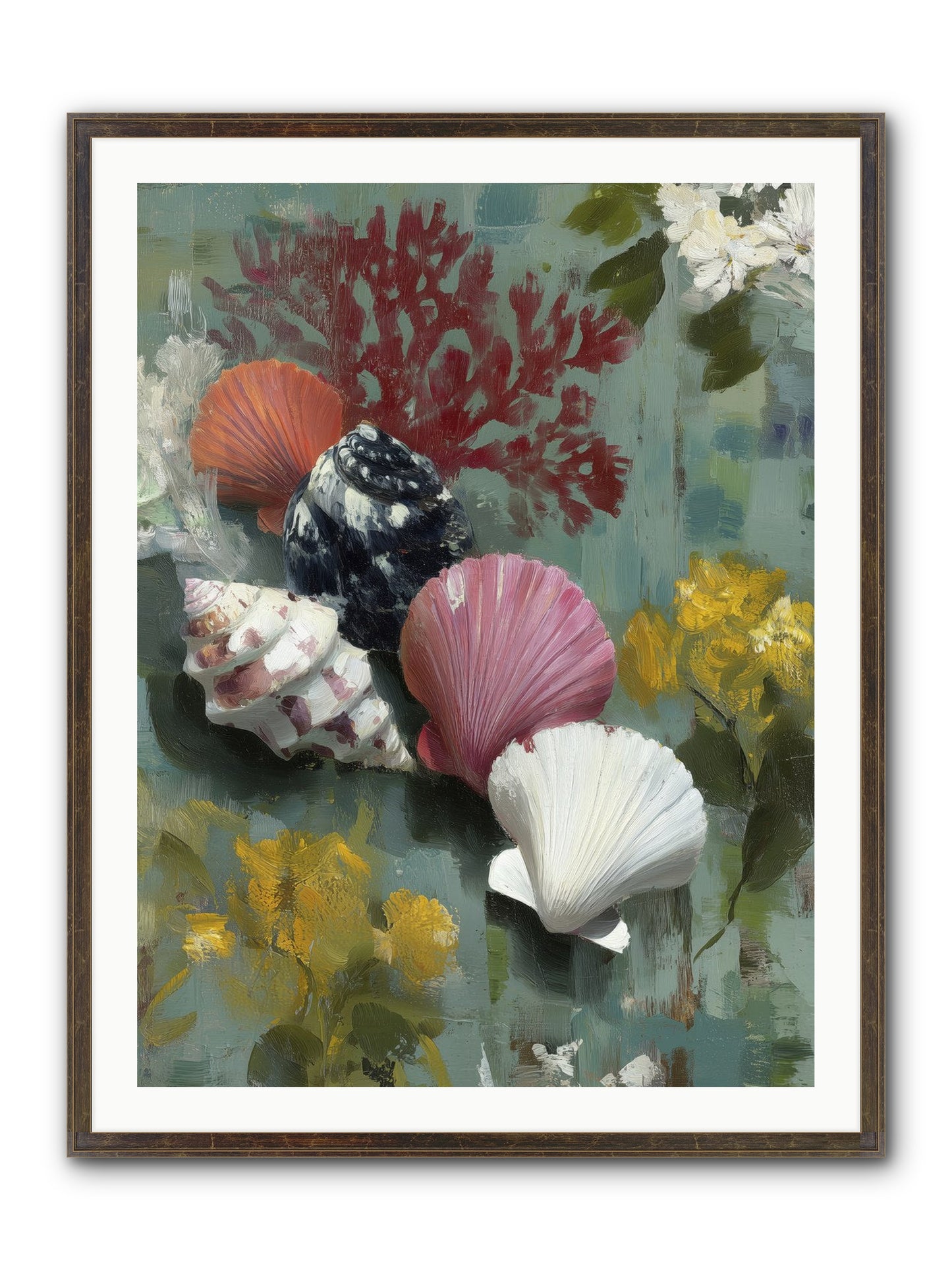 Ocean's Alphabet Framed Print - Slimwoods Black/Gold 30x40