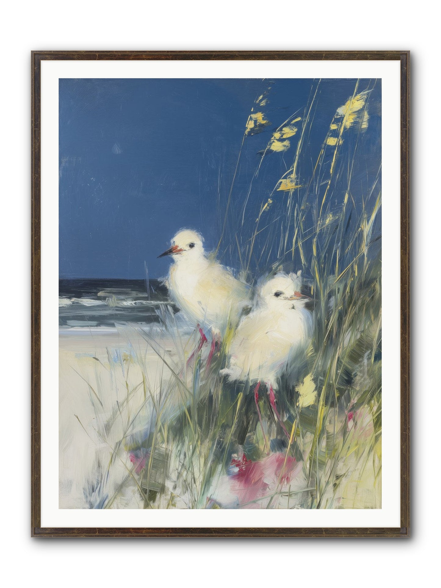 On Ocean's Edge Framed Print - Slimwoods Black/Gold 36x48
