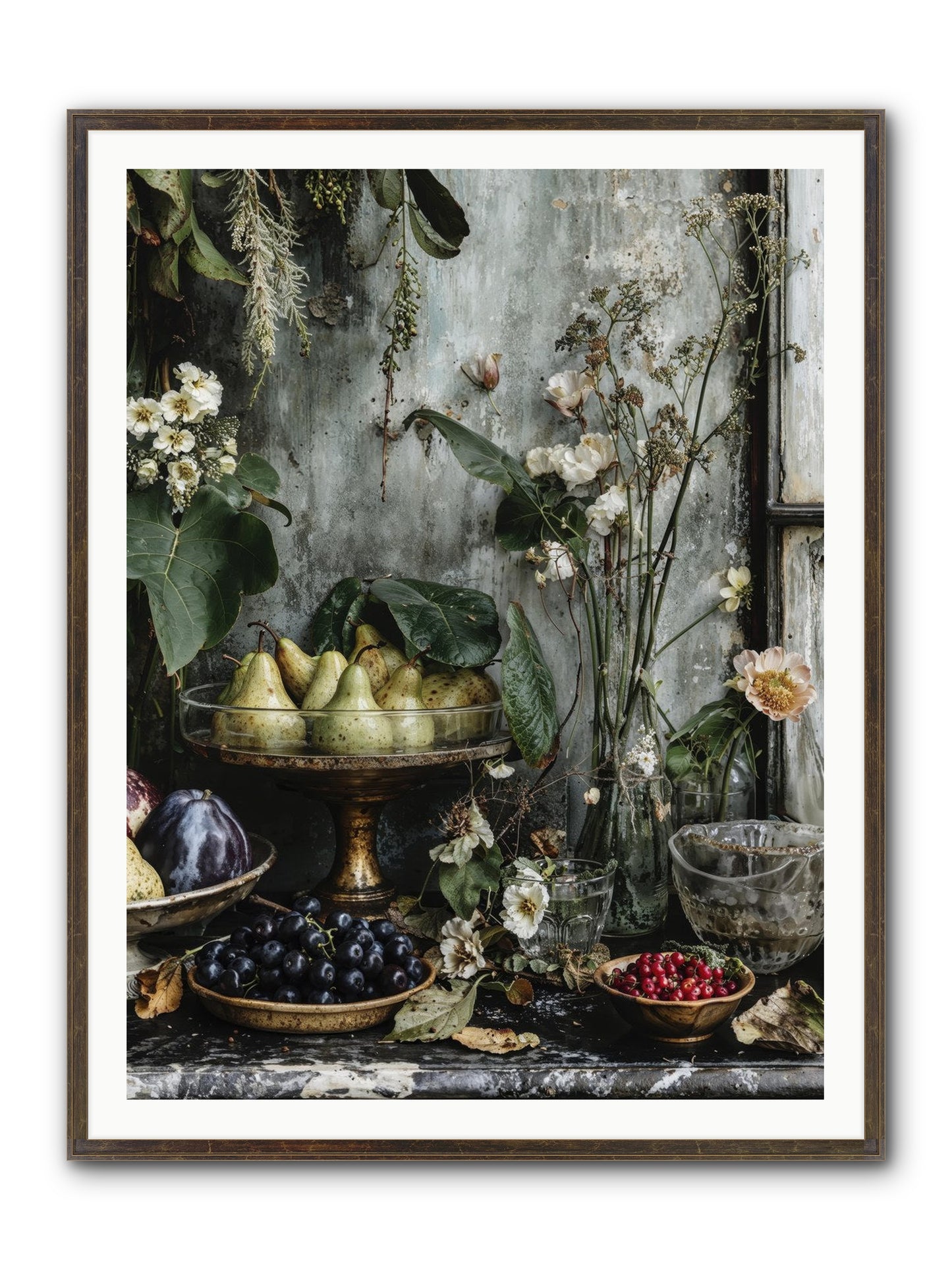Paris Dressed In Blossoms Framed Print - Slimwoods Black/Gold 36x48