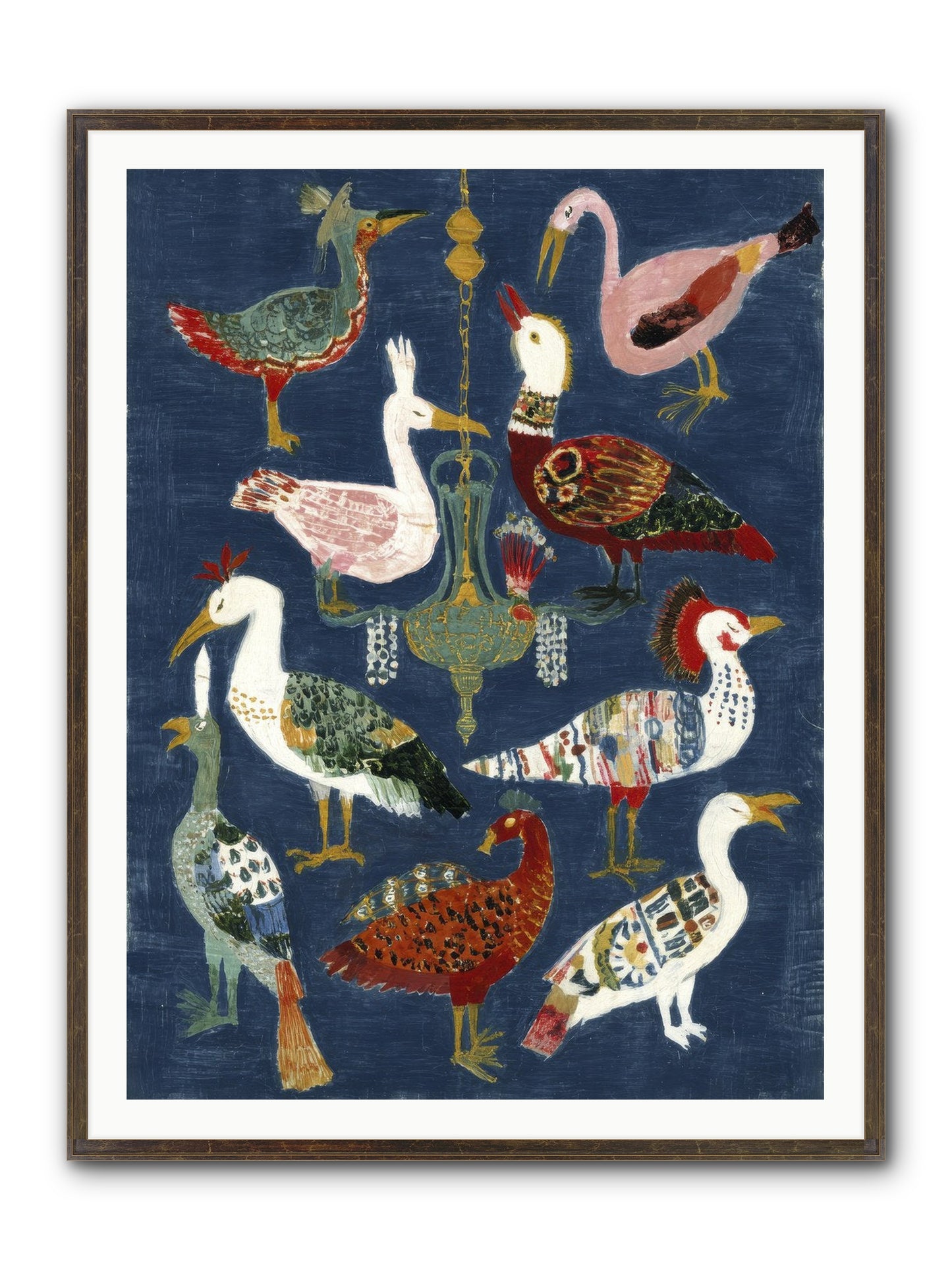 Parlor Chandelier Framed Print - Slimwoods Black/Gold 36x48