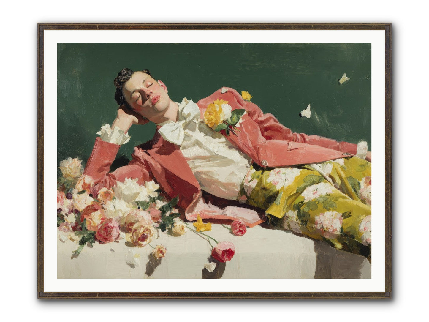Pink Was The Color Of Celebration Framed Print - Slimwoods Black/Gold 48x36