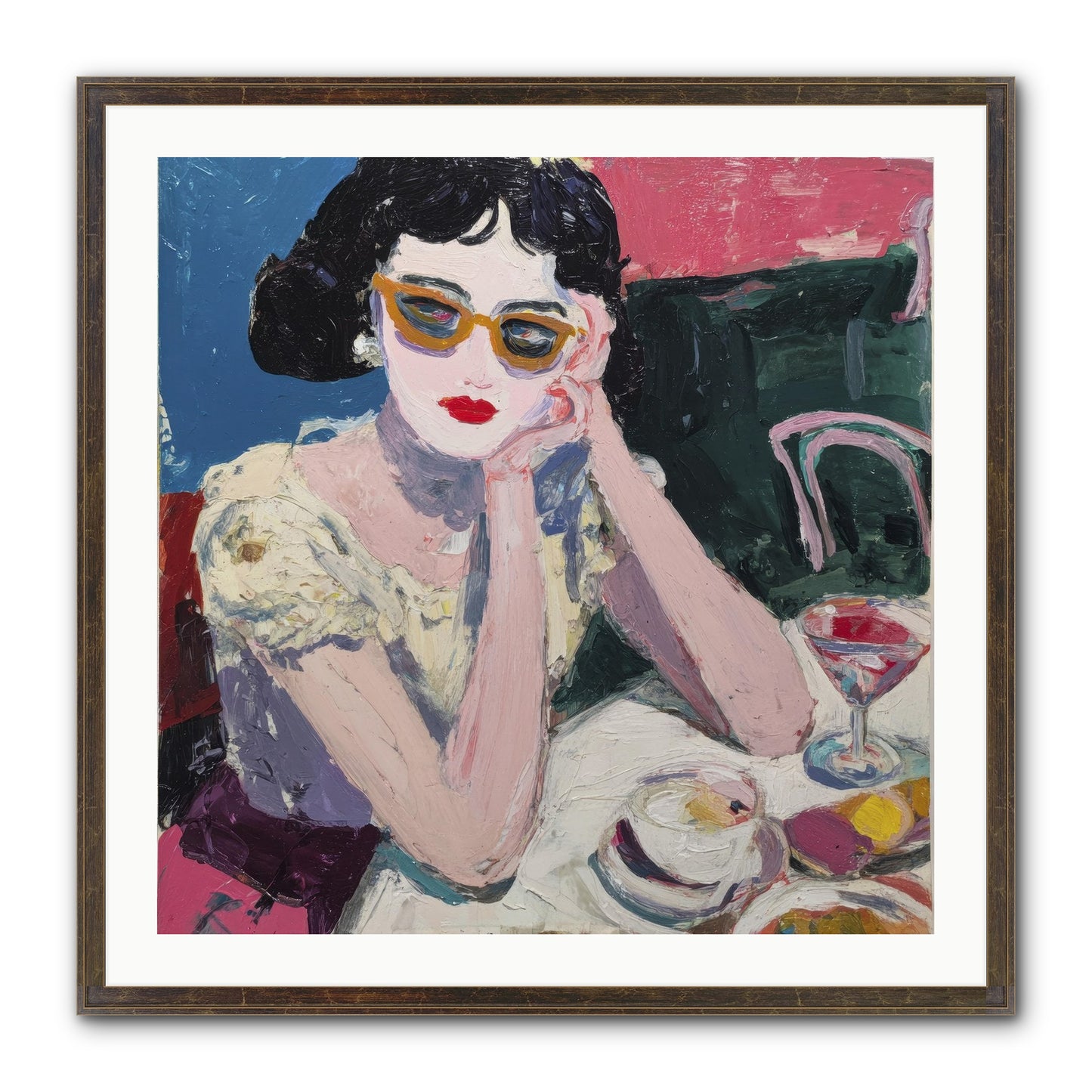 Portrait Of Quiet Defiance Framed Print - Slimwoods Black/Gold 30x30