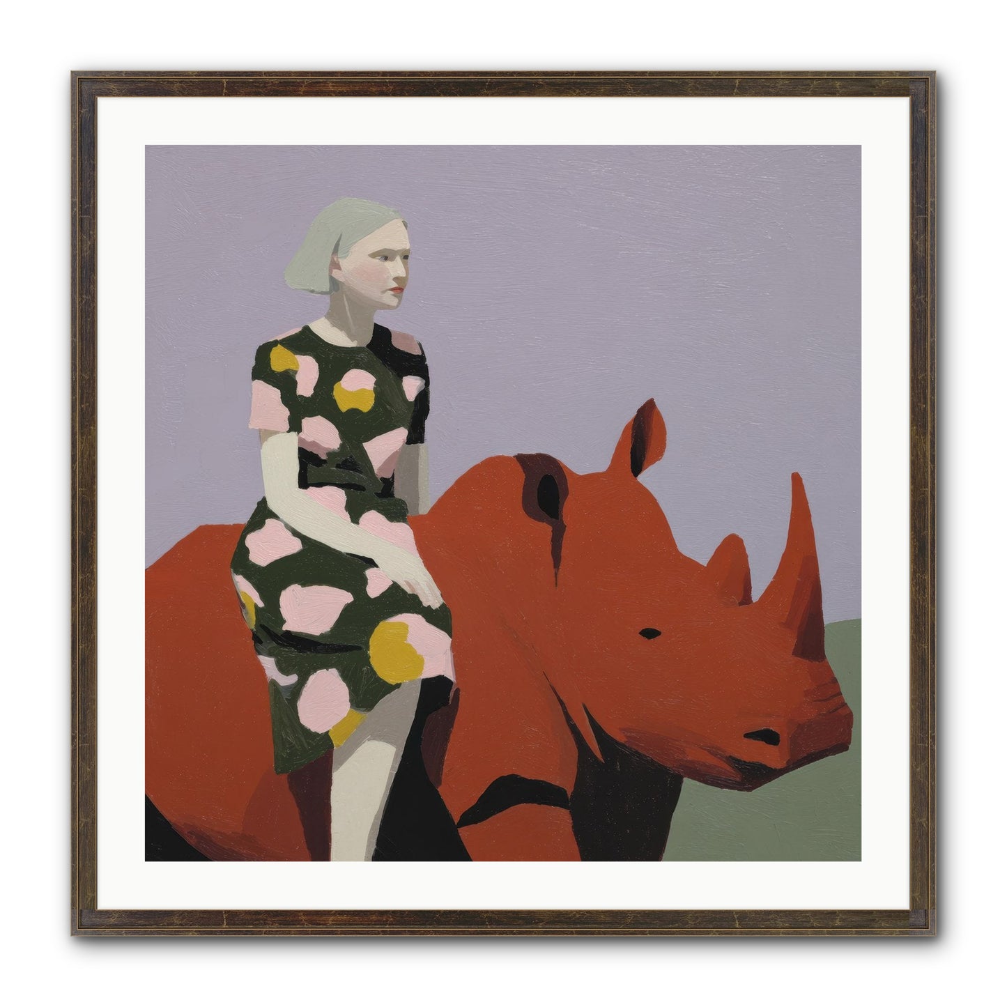 Portrait Of The Fearless Traveler Framed Print - Slimwoods Black/Gold 30x30