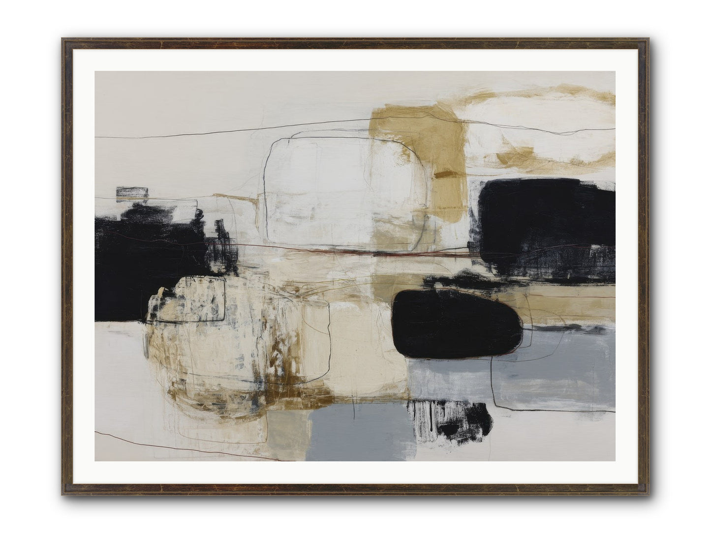 Quiet Revolution Framed Print - Slimwoods Black/Gold 48x36