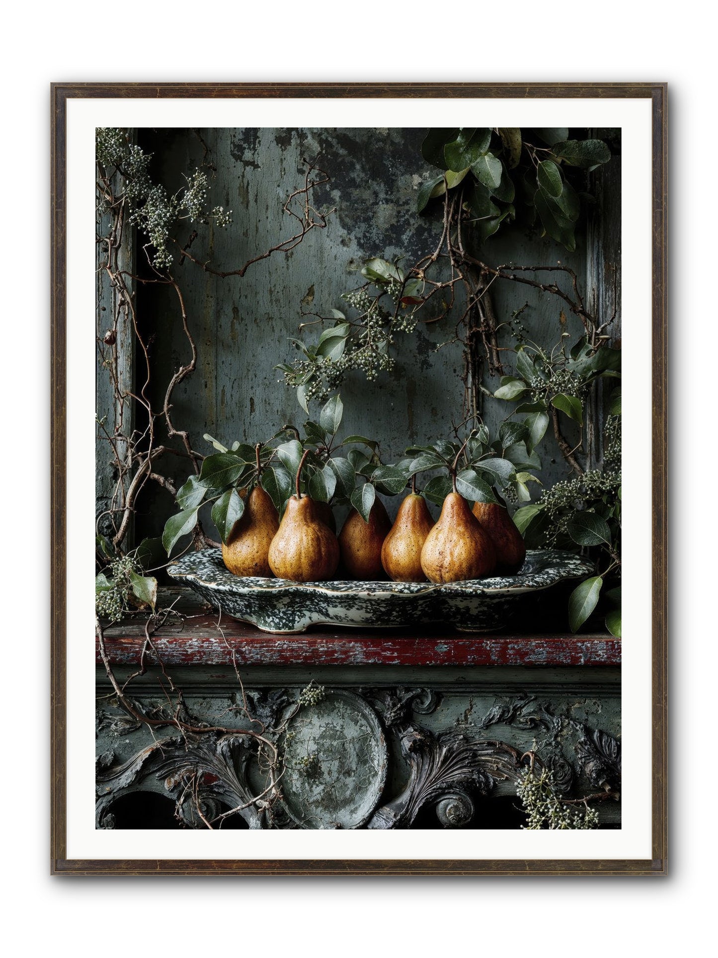 Seasons Write Poetry Framed Print - Slimwoods Black/Gold 36x48