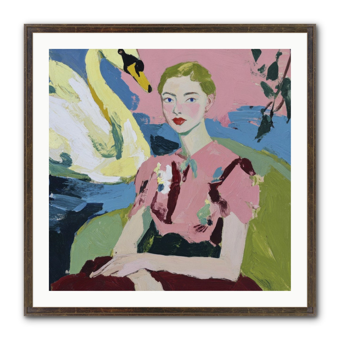 She Waited There Framed Print - Slimwoods Black/Gold 30x30