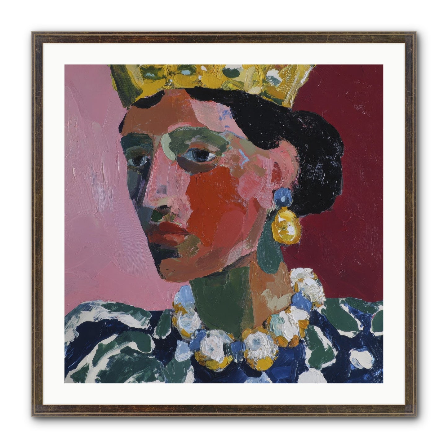 She Wore It All Framed Print - Slimwoods Black/Gold 30x30