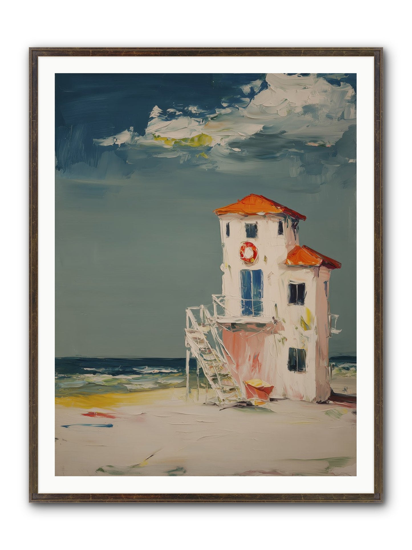 Shoreline Shelter Framed Print - Slimwoods Black/Gold 36x48