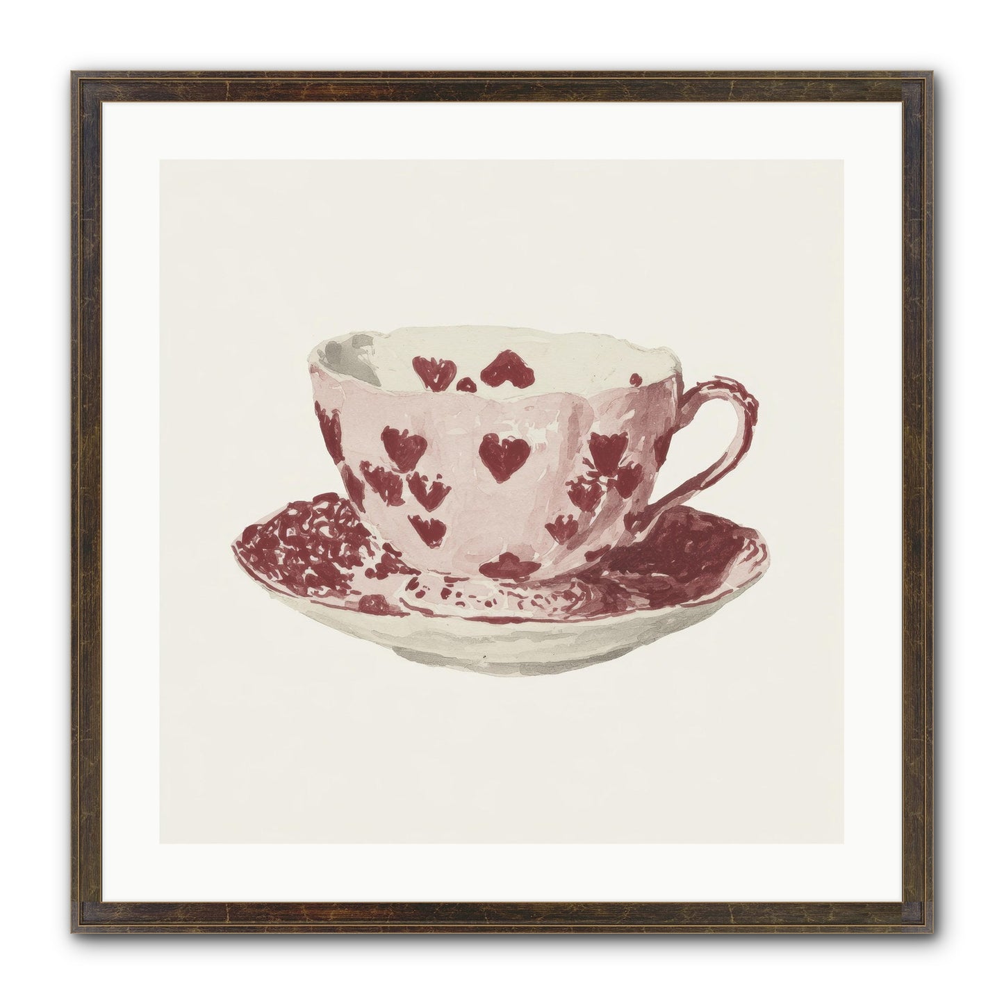 Teacups Kept Our Names Framed Print - Slimwoods Black/Gold 24x24