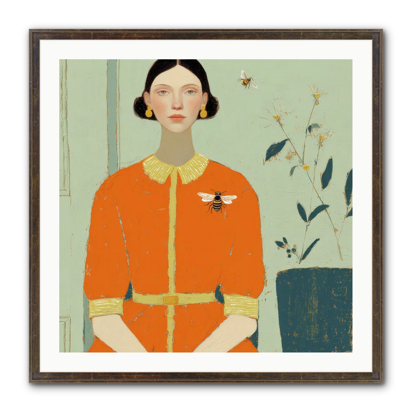 The Doe Delivered Letters Framed Print - Slimwoods Black/Gold 30x30
