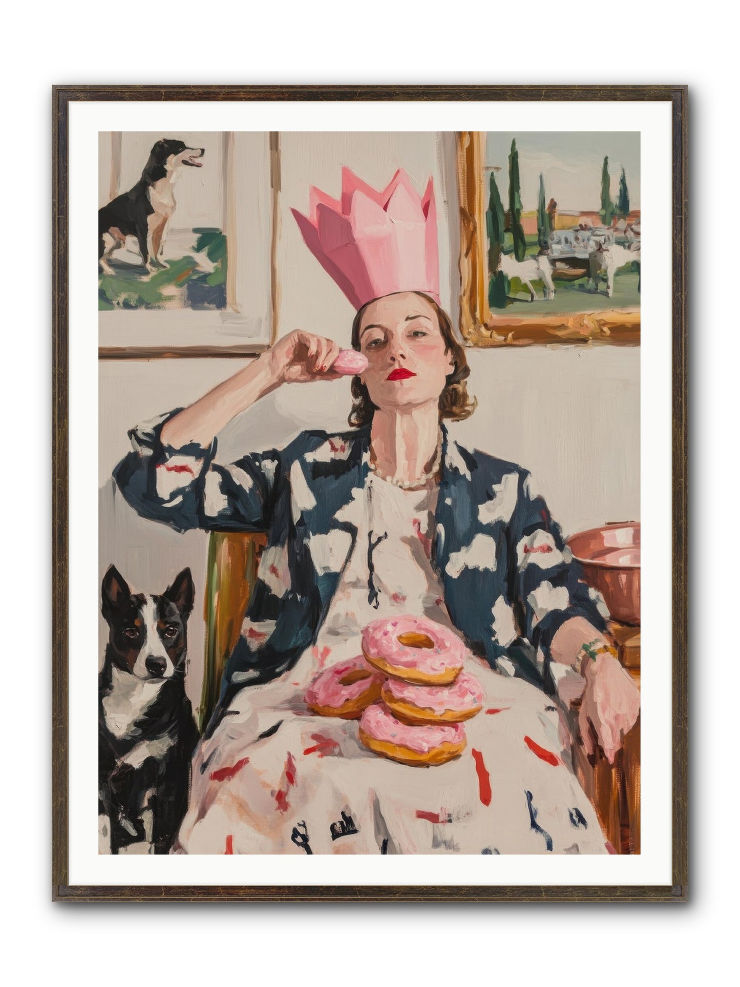 The Donut Diarist Framed Print - Slimwoods Black/Gold 36x48
