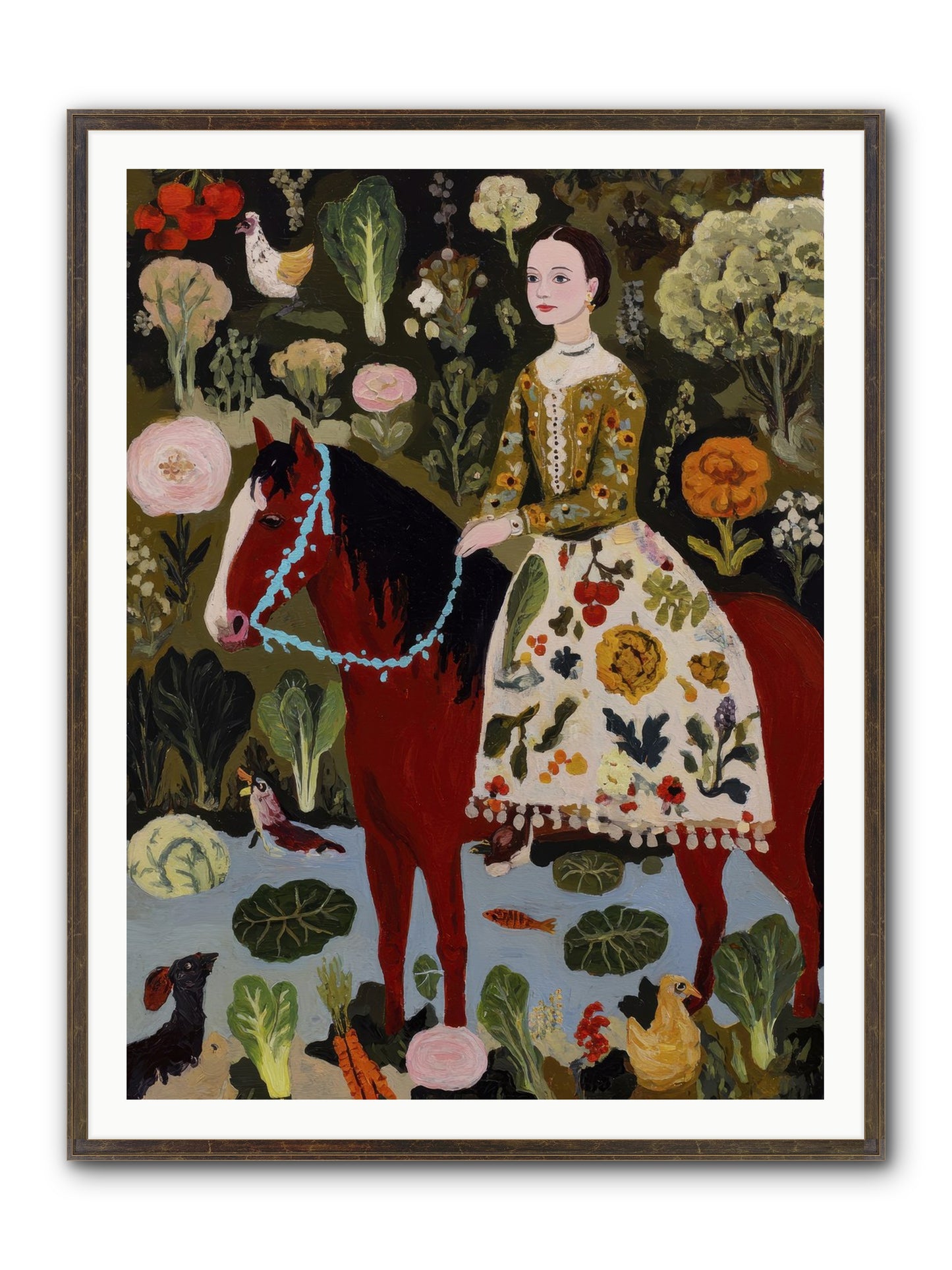 The Duchess Went Barefoot Framed Print - Slimwoods Black/Gold 36x48