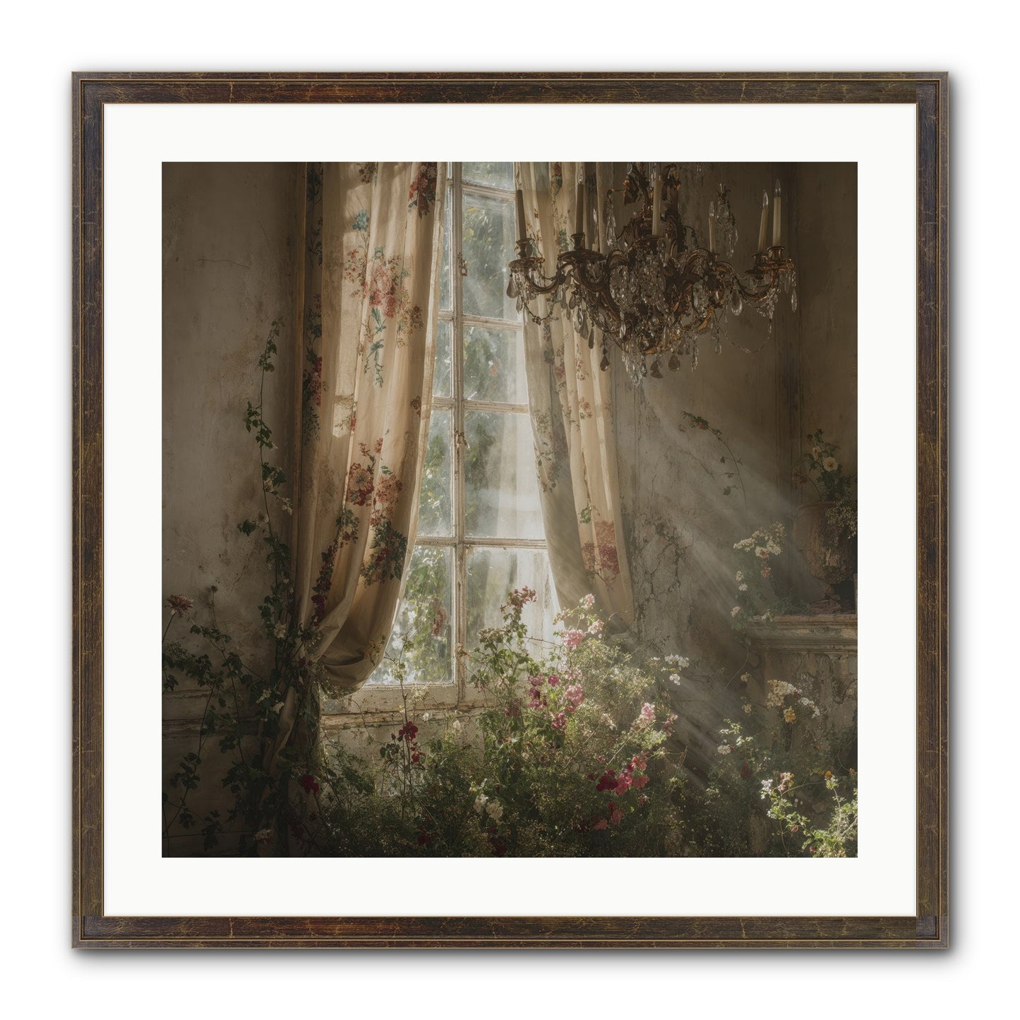 The Hidden Bloom Framed Print - Slimwoods Black/Gold 24x24