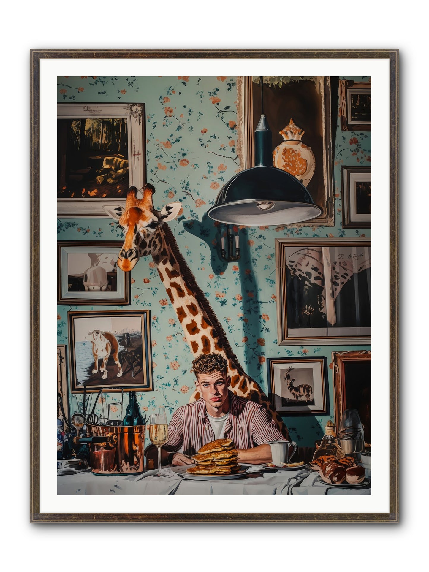 The Spotted Epicurean Framed Print - Slimwoods Black/Gold 36x48