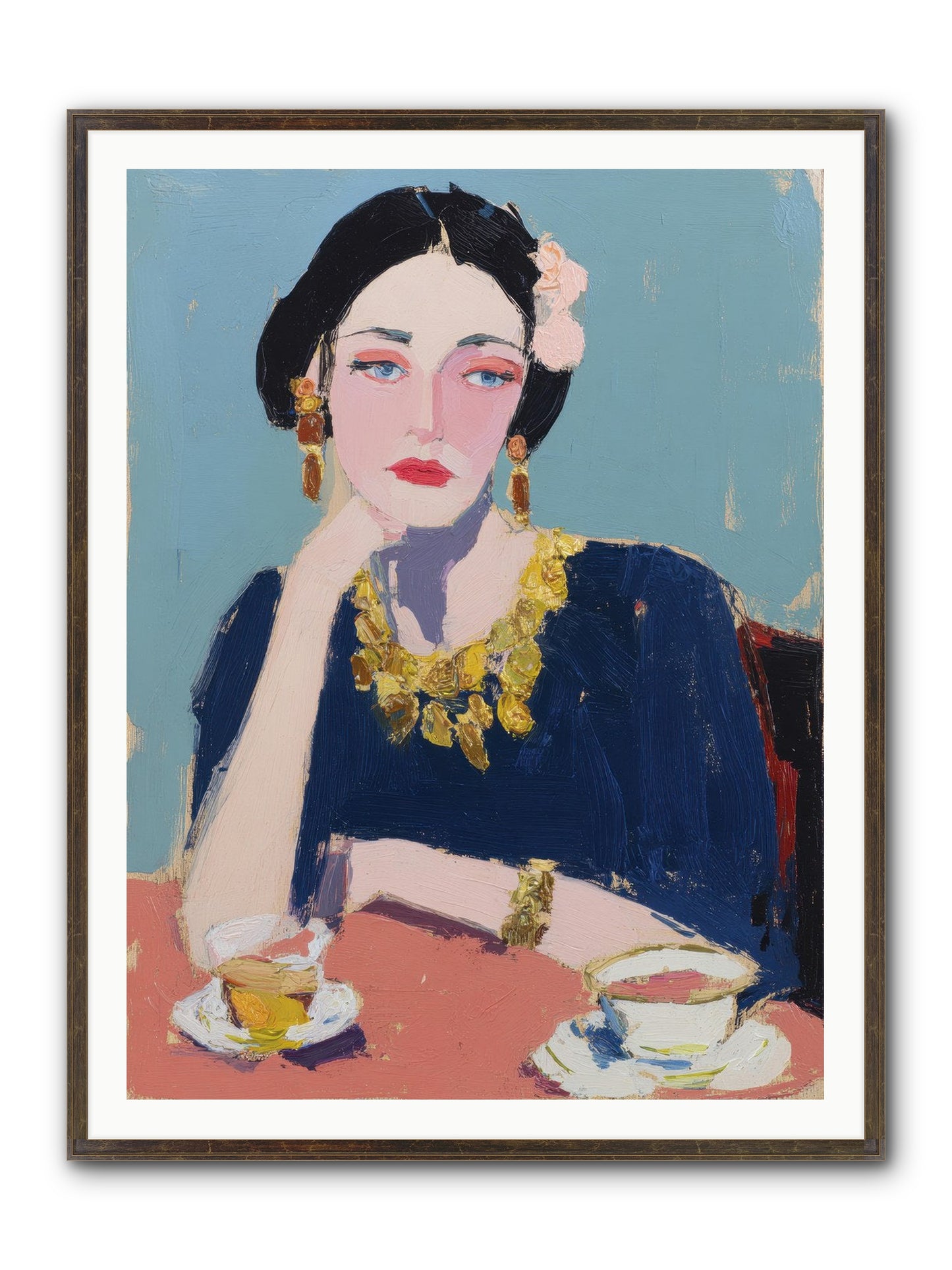 The Waiting Hour Framed Print - Slimwoods Black/Gold 36x48