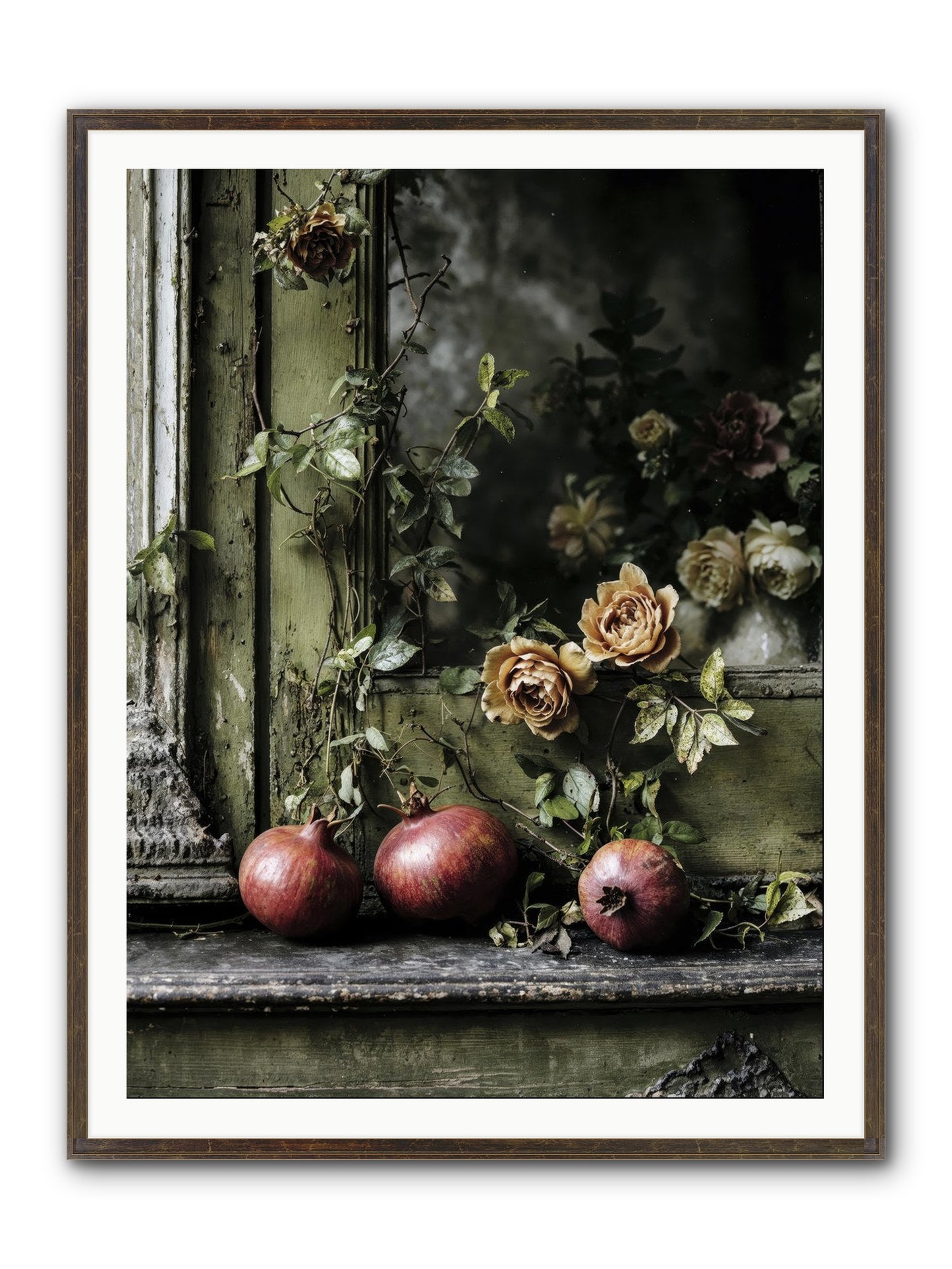 The World Wears Joy Framed Print - Slimwoods Black/Gold 36x48