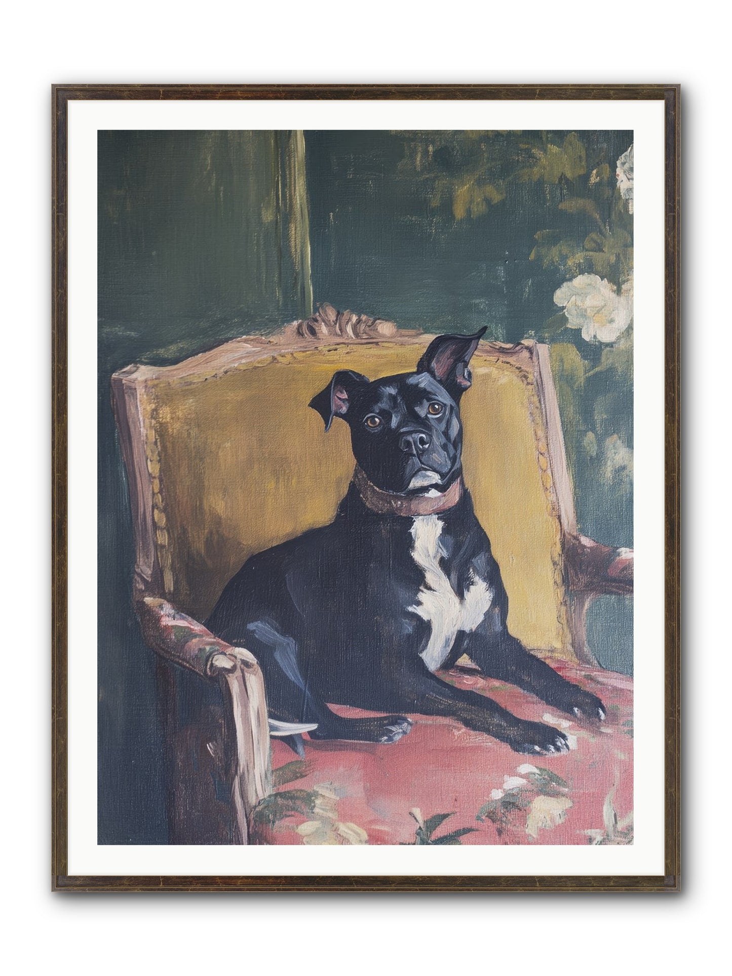 Veranda Velvet Framed Print - Slimwoods Black/Gold 36x48