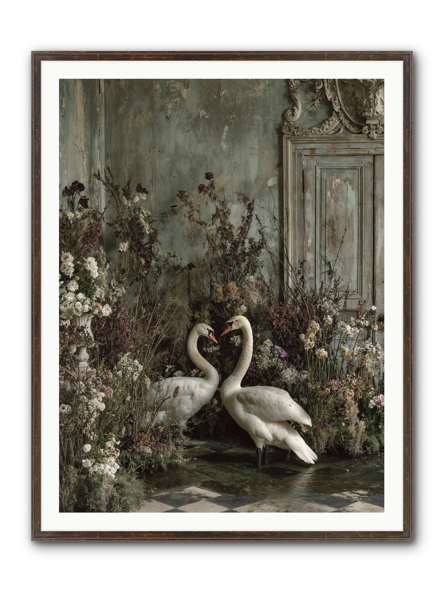 Whispered Affections Framed Print - Slimwoods Black/Gold 36x48