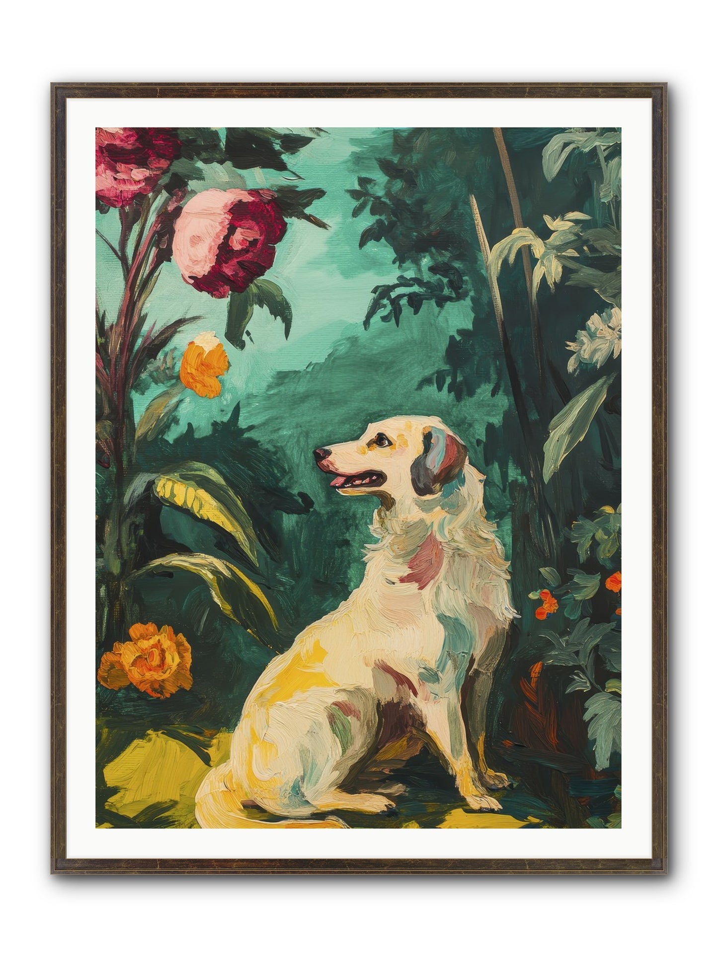 Within The Fern Hollow Framed Print - Slimwoods Black/Gold 36x48